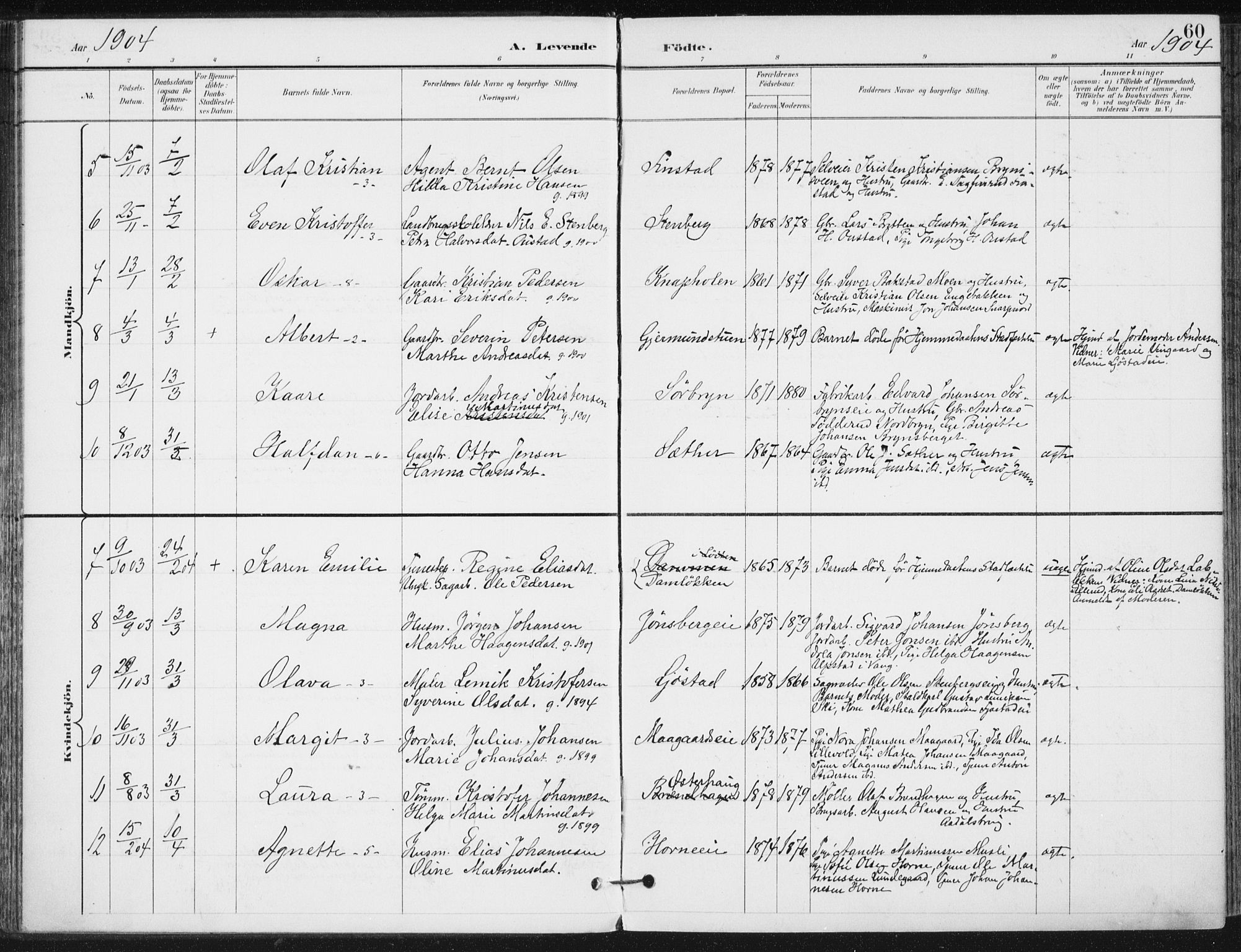 Romedal prestekontor, SAH/PREST-004/K/L0011: Parish register (official) no. 11, 1896-1912, p. 60