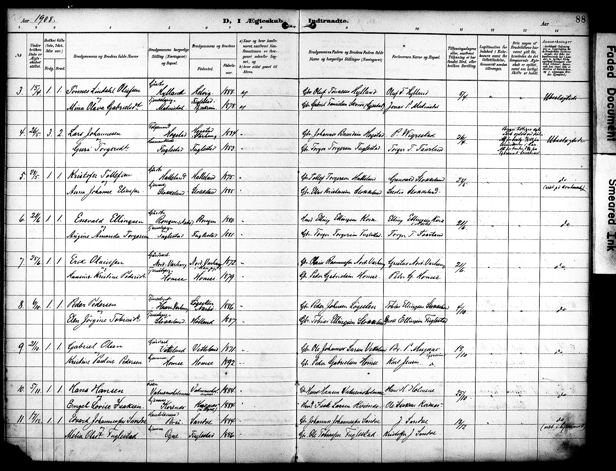 Eigersund sokneprestkontor, AV/SAST-A-101807/S08/L0020: Parish register (official) no. A 19, 1893-1910, p. 88