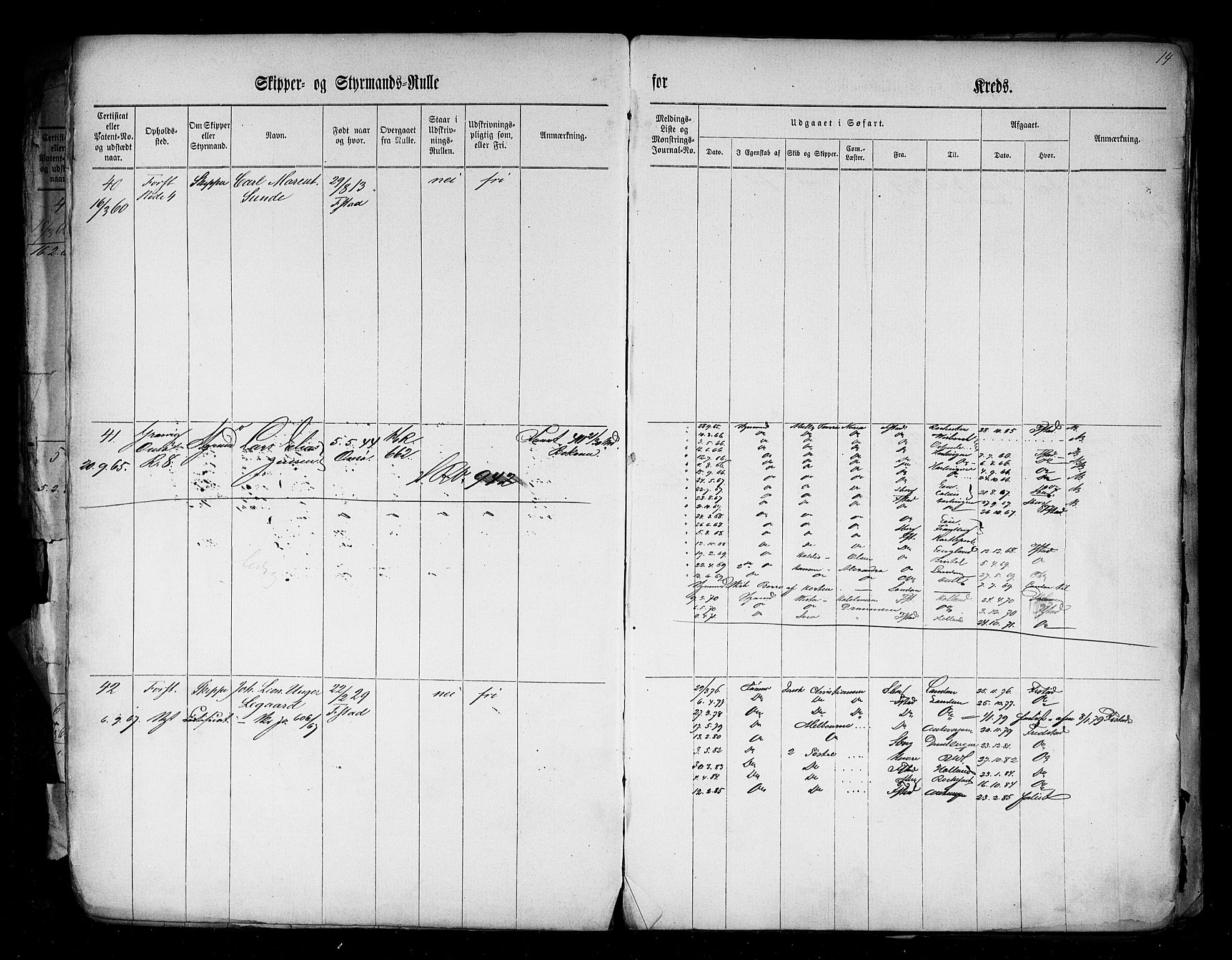 Fredrikstad mønstringskontor, AV/SAO-A-10569b/F/Fc/Fcd/L0001: Skipper og styrmannsrulle, 1860-1868, p. 16