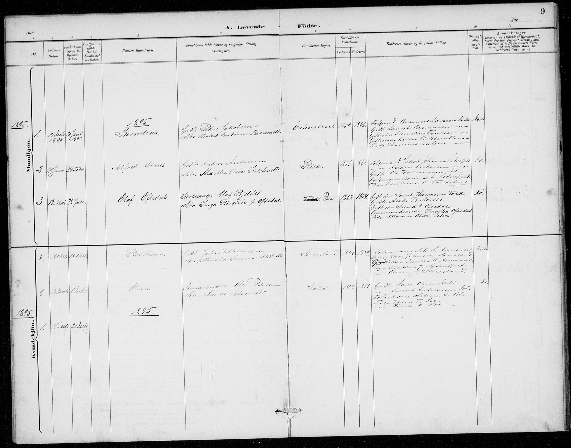 Rennesøy sokneprestkontor, AV/SAST-A -101827/H/Ha/Haa/L0016: Parish register (official) no. A 16, 1891-1924, p. 9