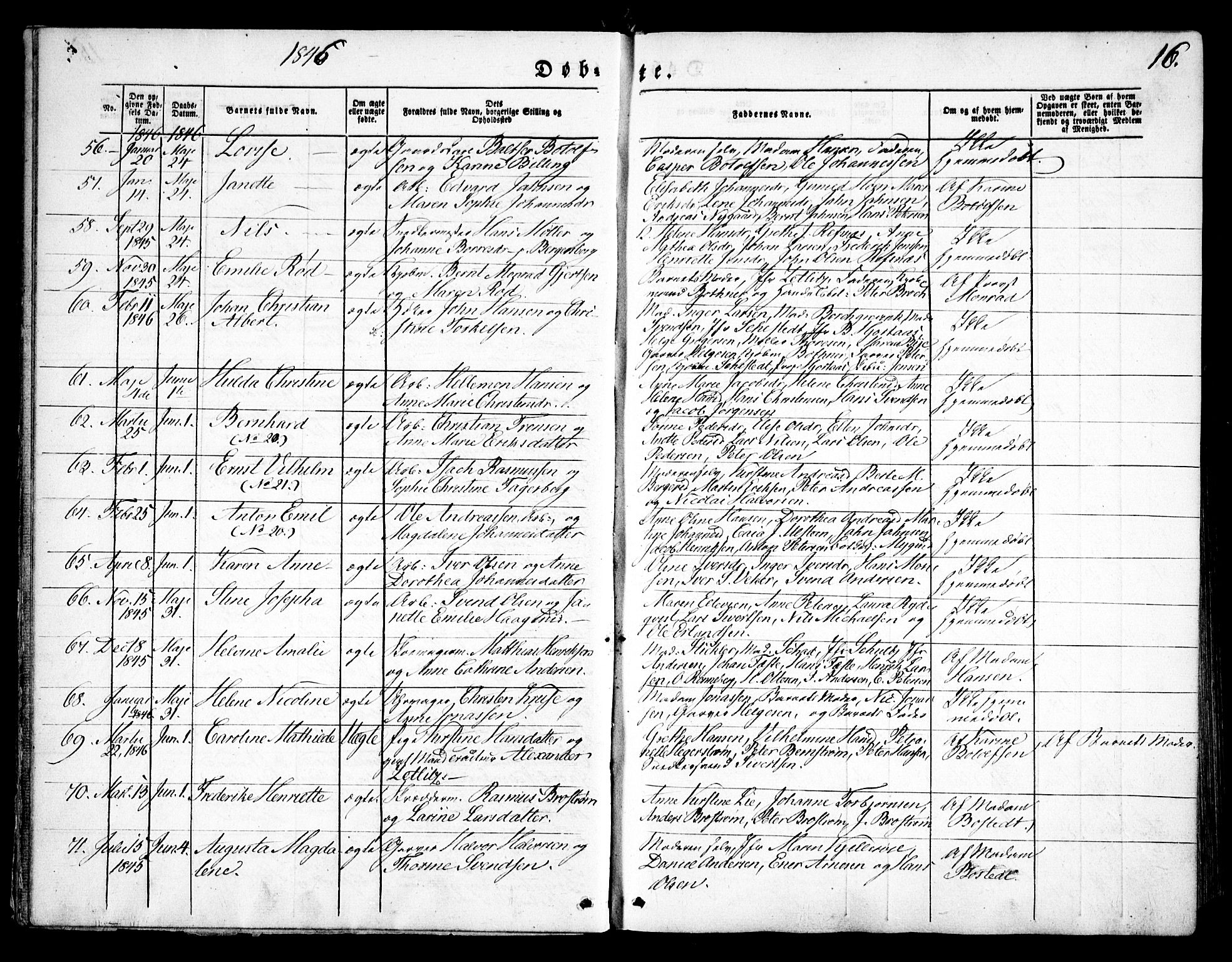 Moss prestekontor Kirkebøker, AV/SAO-A-2003/F/Fa/L0007: Parish register (official) no. I 7, 1845-1851, p. 16