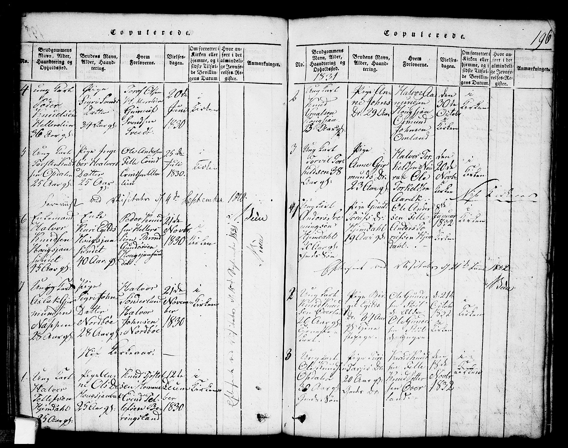 Nissedal kirkebøker, SAKO/A-288/G/Gb/L0001: Parish register (copy) no. II 1, 1814-1862, p. 196