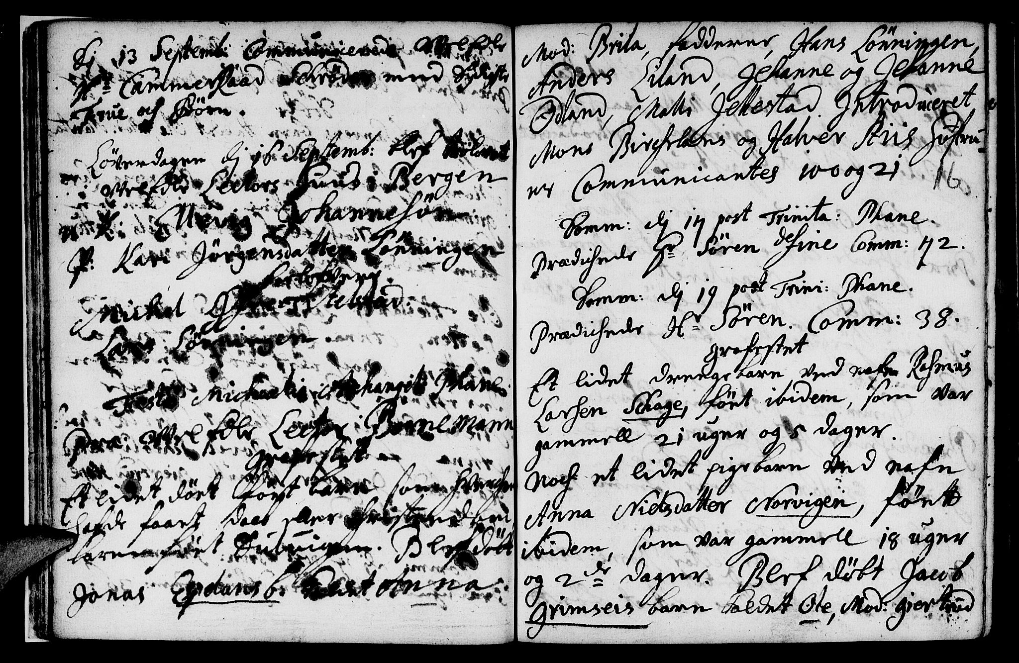 Fana Sokneprestembete, AV/SAB-A-75101/H/Haa/Haaa/L0001: Parish register (official) no. A 1, 1712-1719, p. 16