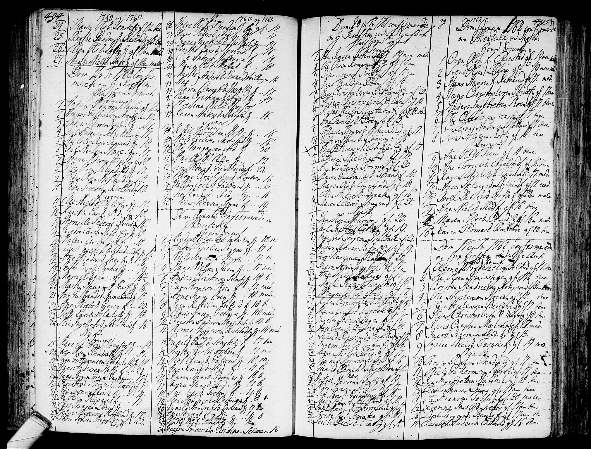 Modum kirkebøker, AV/SAKO-A-234/F/Fa/L0002: Parish register (official) no. 2, 1741-1782, p. 494-495