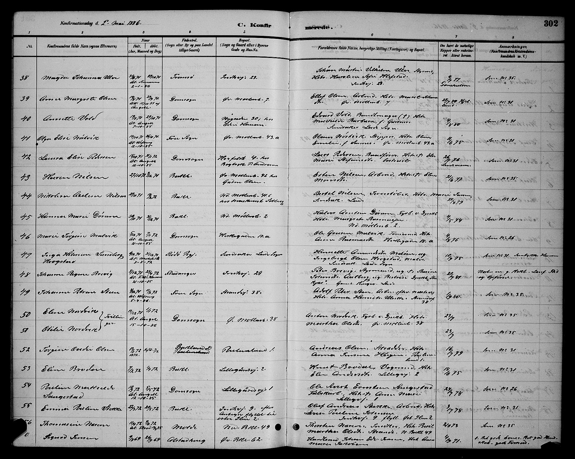 Ministerialprotokoller, klokkerbøker og fødselsregistre - Sør-Trøndelag, AV/SAT-A-1456/604/L0222: Parish register (copy) no. 604C05, 1886-1895, p. 302