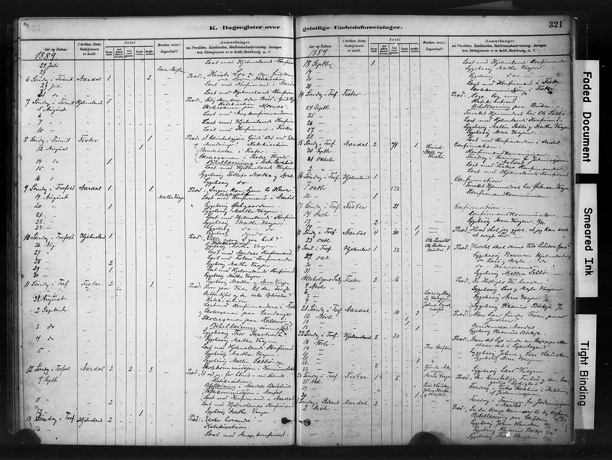 Hjelmeland sokneprestkontor, AV/SAST-A-101843/01/IV/L0014: Parish register (official) no. A 14, 1879-1900, p. 321