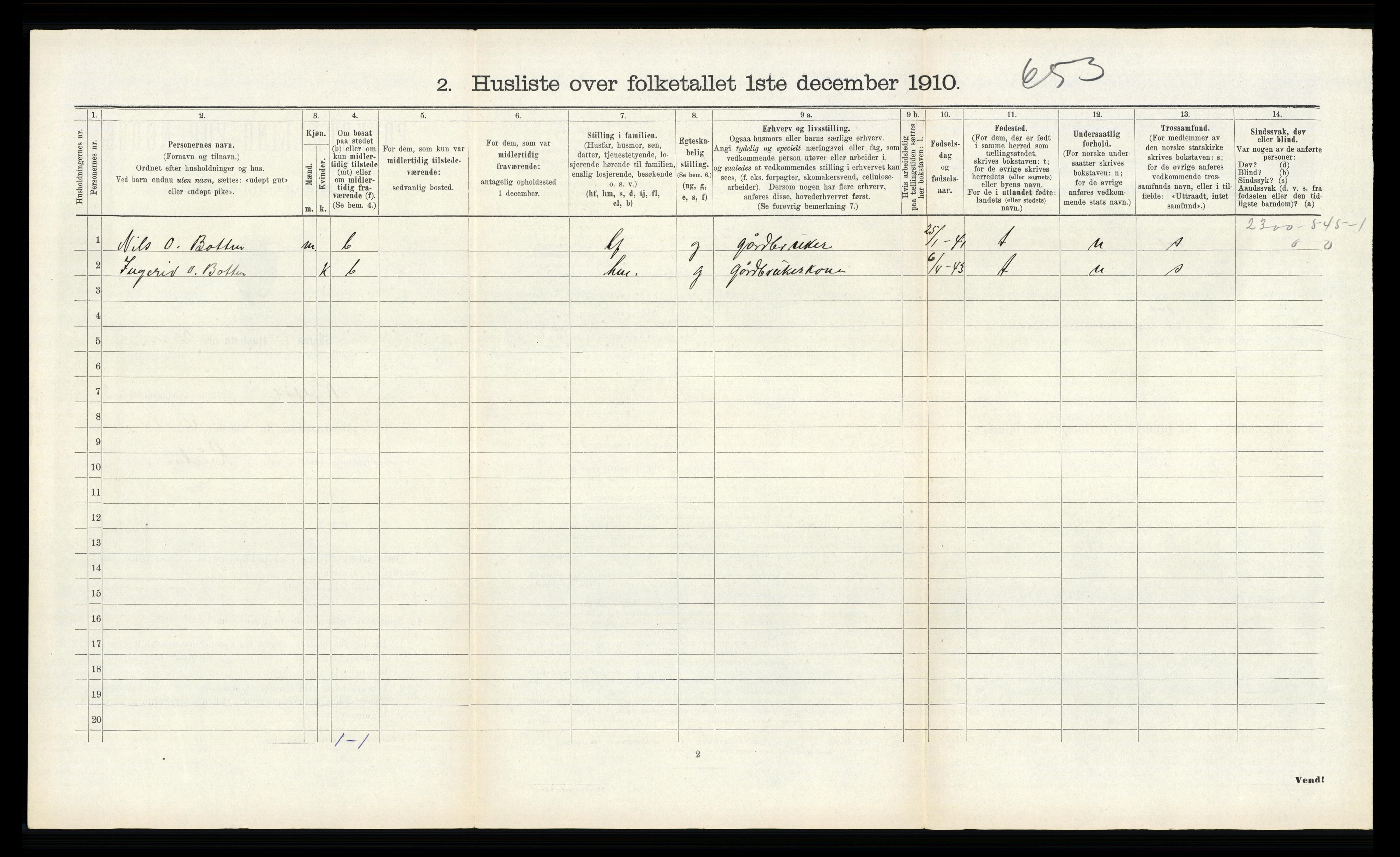 RA, 1910 census for Røldal, 1910, p. 290