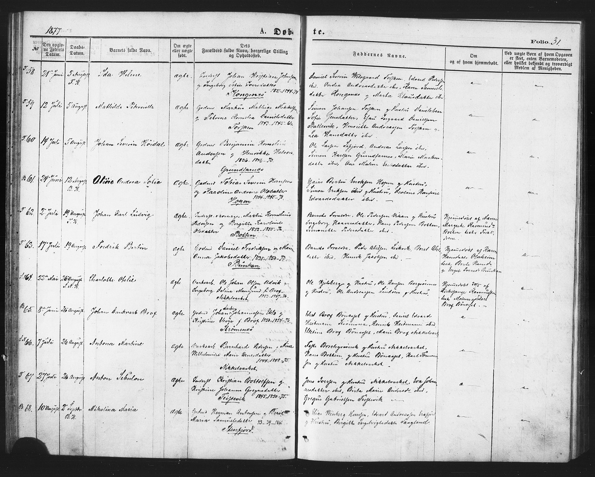 Berg sokneprestkontor, SATØ/S-1318/G/Ga/Gaa/L0003kirke: Parish register (official) no. 3, 1872-1879, p. 31