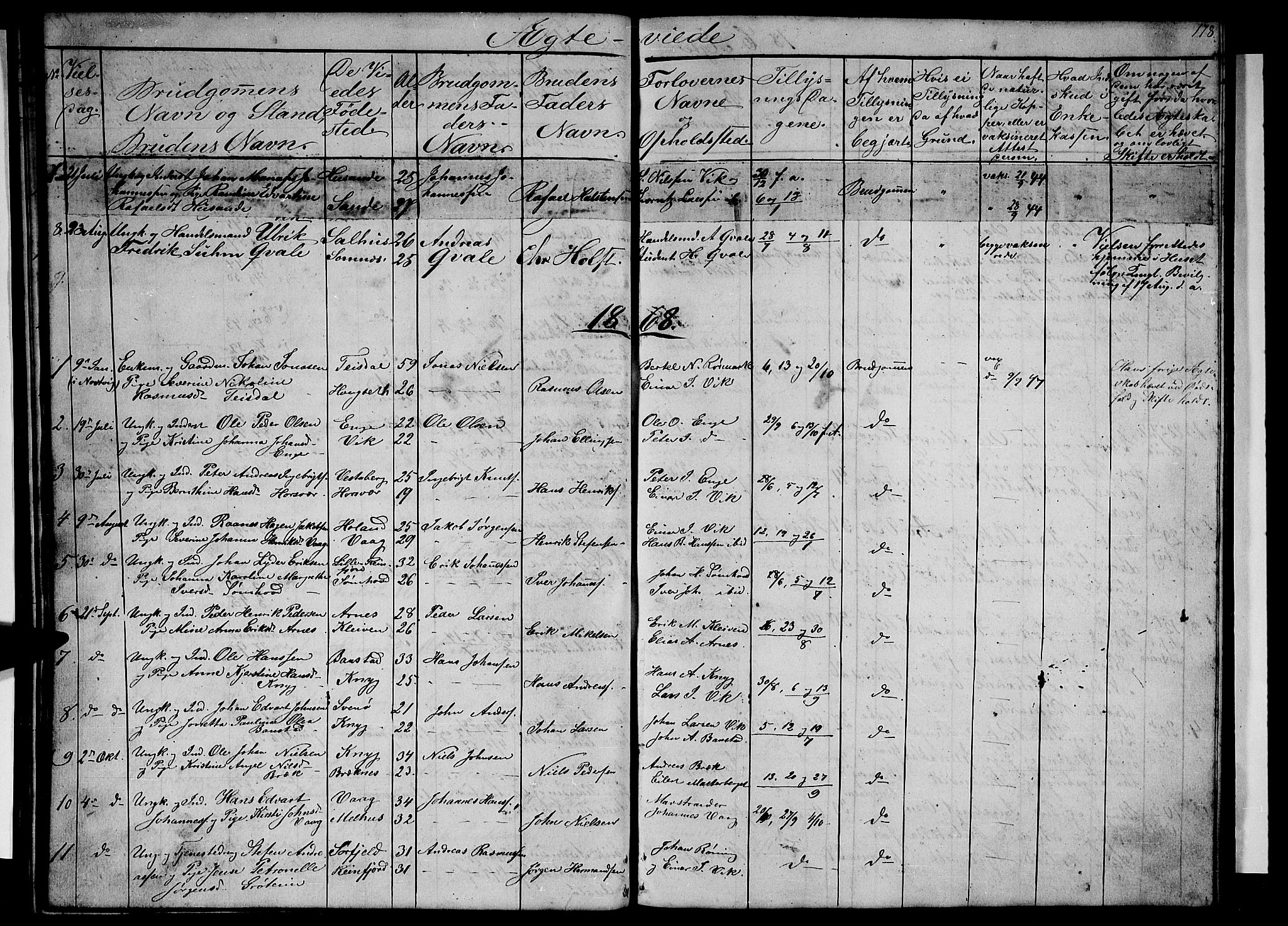 Ministerialprotokoller, klokkerbøker og fødselsregistre - Nordland, AV/SAT-A-1459/812/L0187: Parish register (copy) no. 812C05, 1850-1883, p. 178