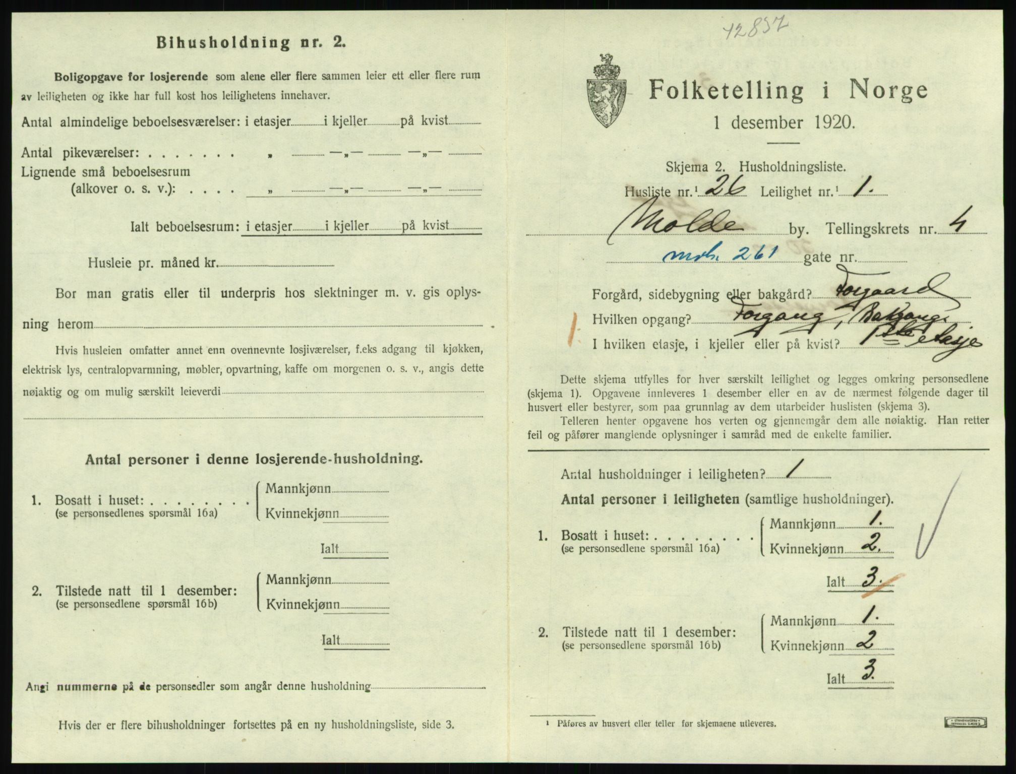 SAT, 1920 census for Molde, 1920, p. 1549