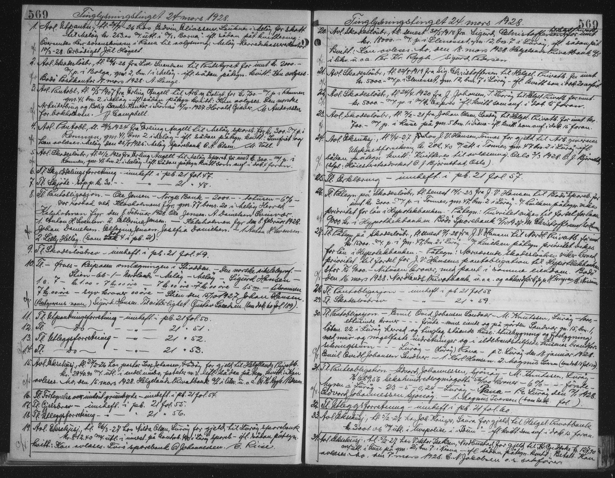Rana sorenskriveri , AV/SAT-A-1108/1/2/2C/L0018: Mortgage book no. 18, 1923-1928, p. 569, Deed date: 24.03.1928