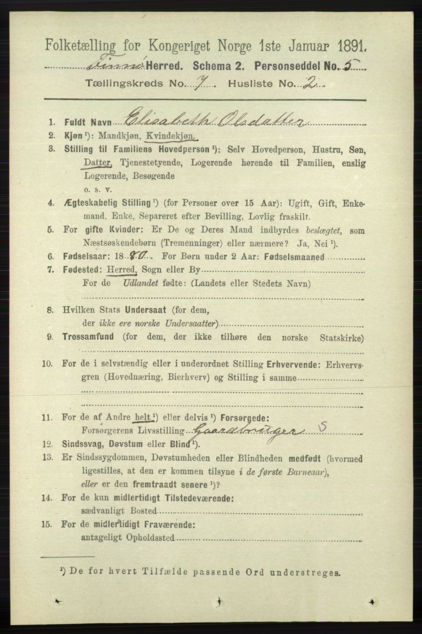 RA, 1891 census for 1141 Finnøy, 1891, p. 1519