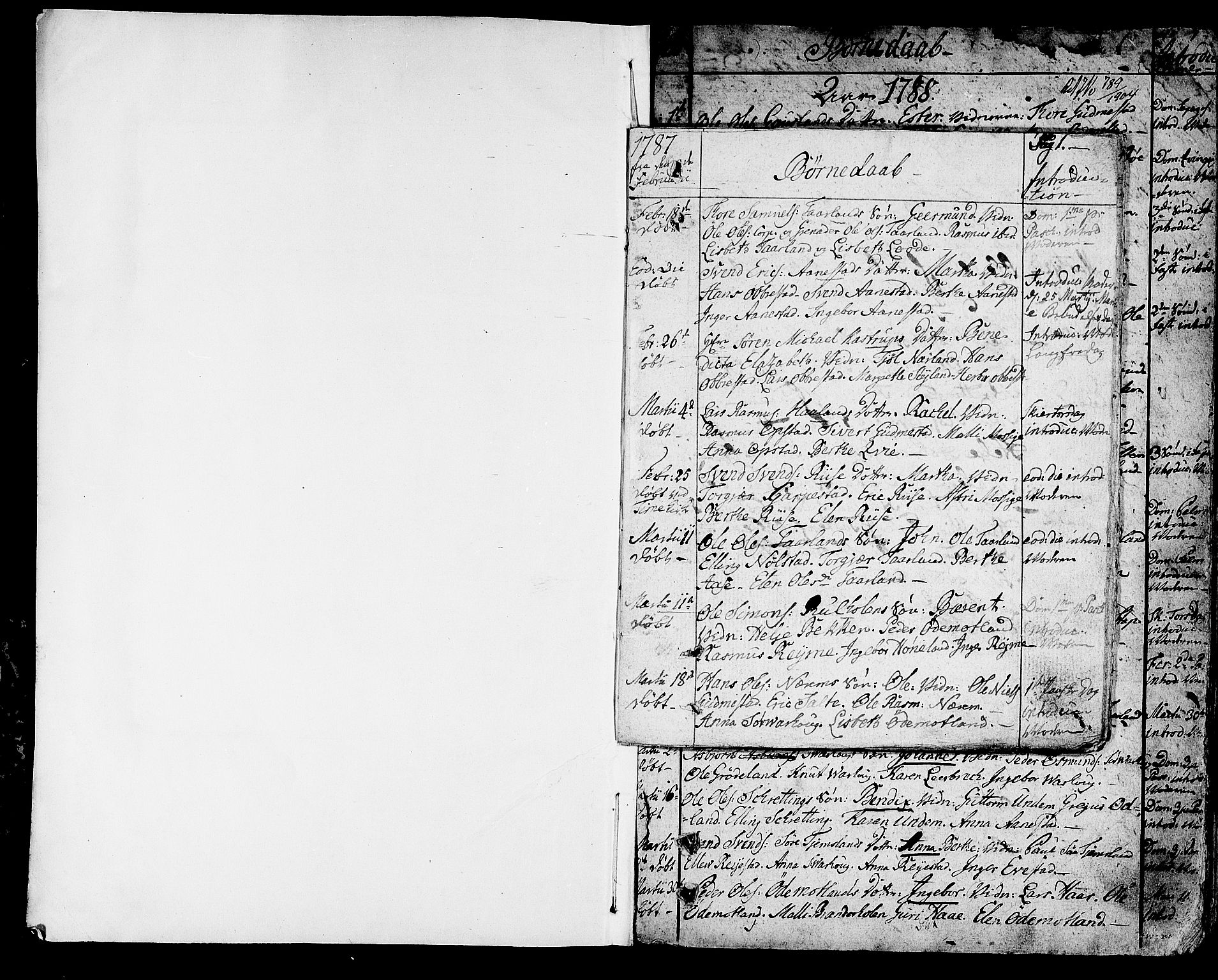 Hå sokneprestkontor, SAST/A-101801/001/30BA/L0001: Parish register (official) no. A 1, 1787-1812, p. 1