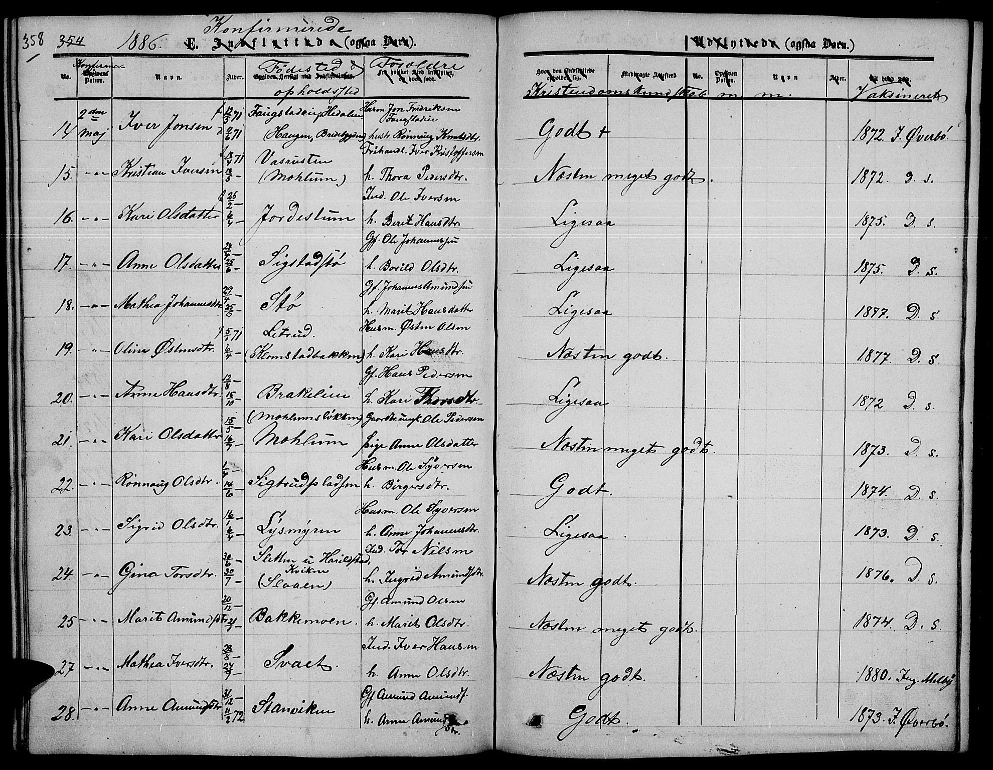 Nord-Fron prestekontor, SAH/PREST-080/H/Ha/Hab/L0003: Parish register (copy) no. 3, 1851-1886, p. 358