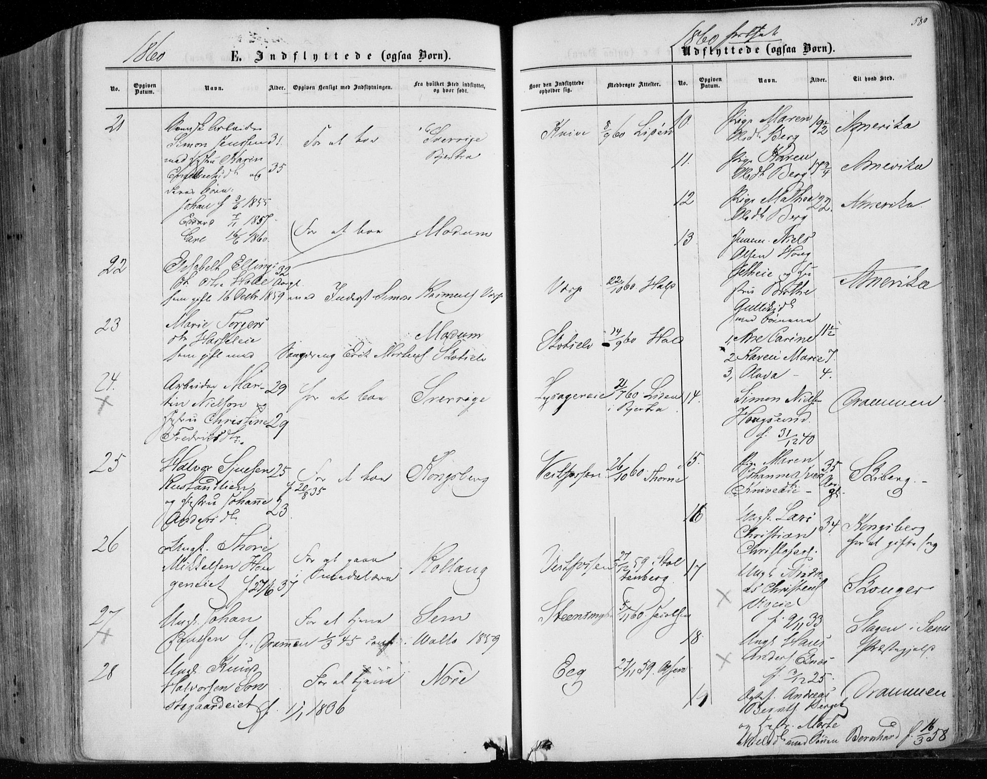 Eiker kirkebøker, AV/SAKO-A-4/F/Fa/L0016: Parish register (official) no. I 16, 1860-1868, p. 580