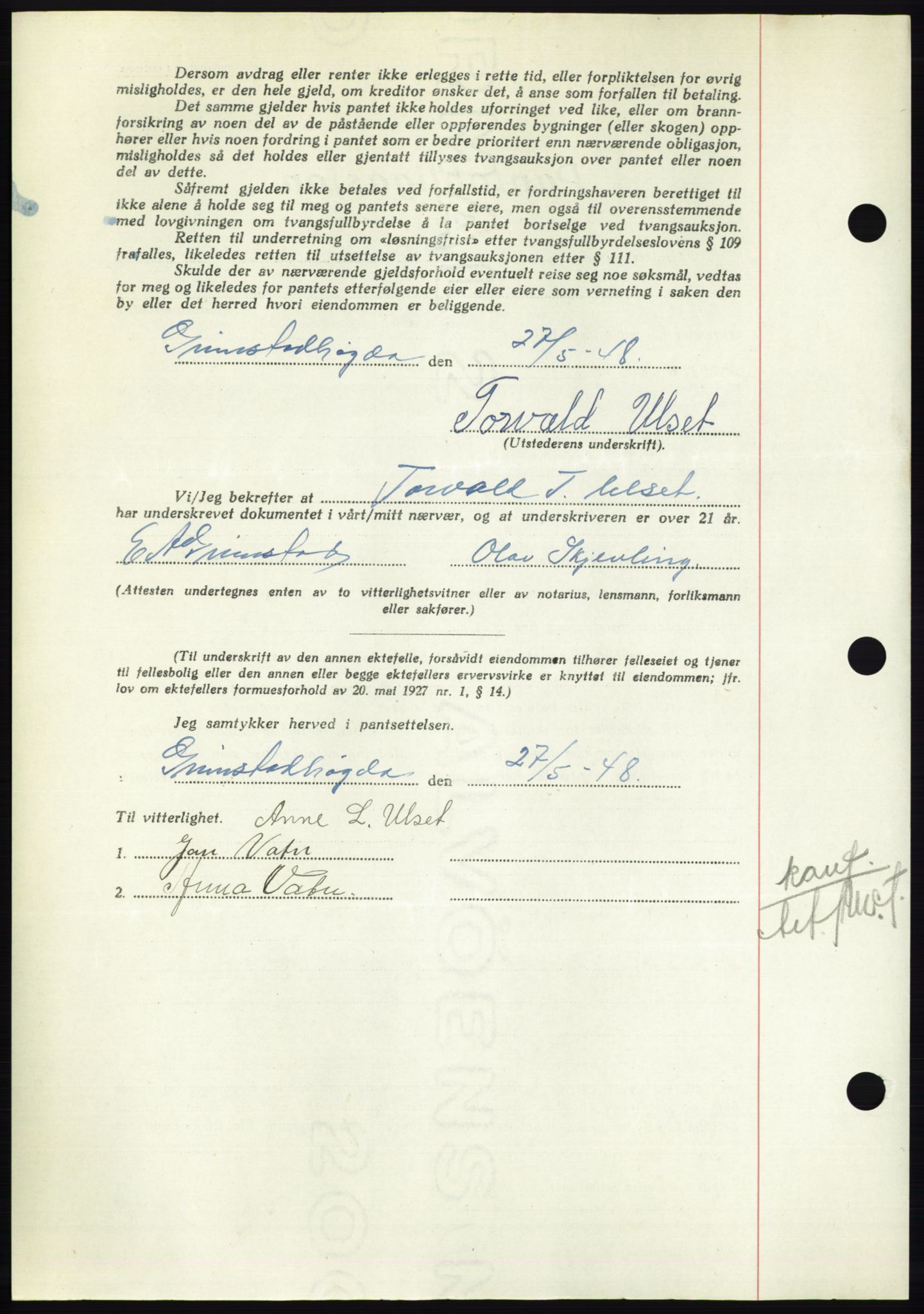 Nordmøre sorenskriveri, AV/SAT-A-4132/1/2/2Ca: Mortgage book no. B99, 1948-1948, Diary no: : 1979/1948