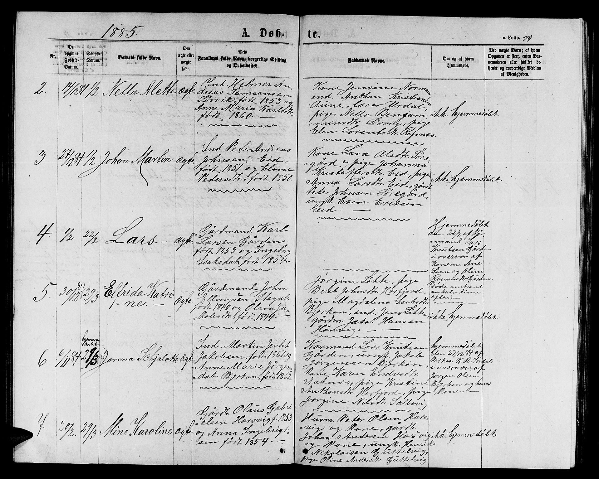Ministerialprotokoller, klokkerbøker og fødselsregistre - Sør-Trøndelag, AV/SAT-A-1456/656/L0695: Parish register (copy) no. 656C01, 1867-1889, p. 79