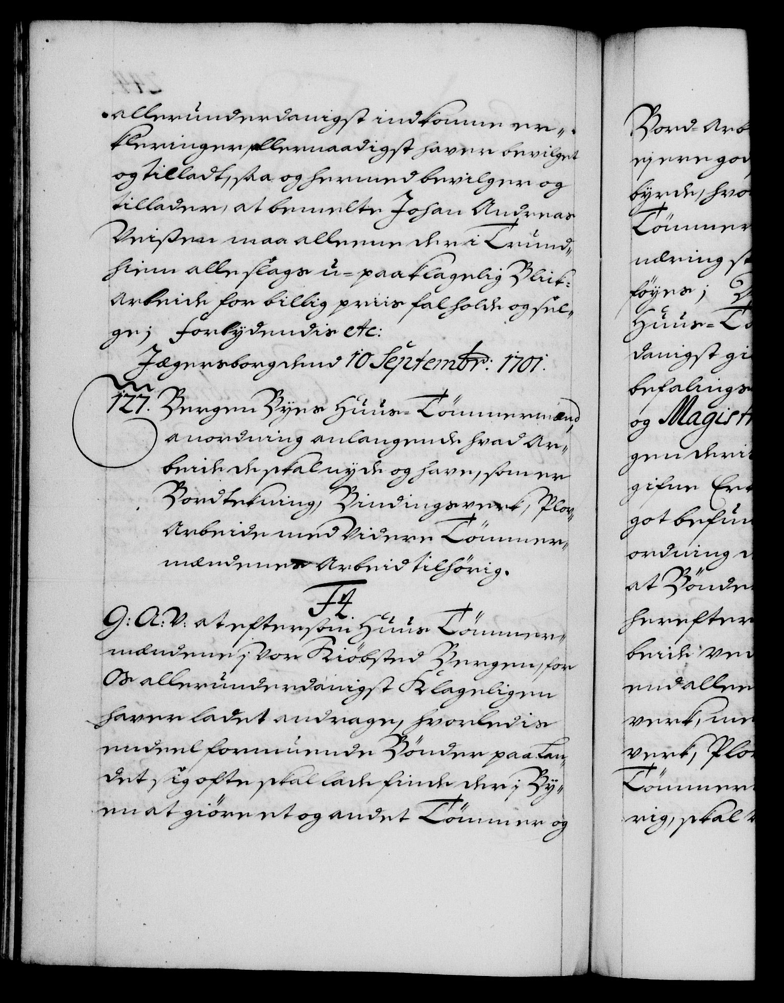 Danske Kanselli 1572-1799, RA/EA-3023/F/Fc/Fca/Fcaa/L0018: Norske registre, 1699-1703, p. 244b