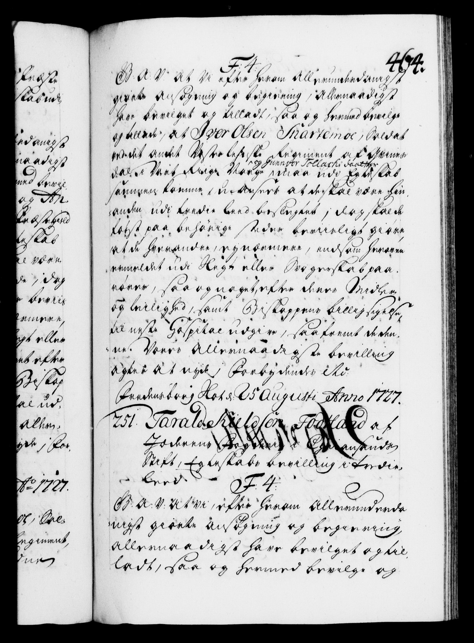 Danske Kanselli 1572-1799, AV/RA-EA-3023/F/Fc/Fca/Fcaa/L0025: Norske registre, 1726-1728, p. 464a