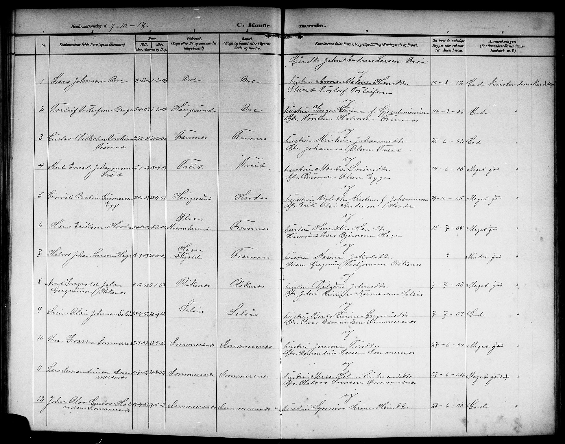 Sveio Sokneprestembete, AV/SAB-A-78501/H/Hab: Parish register (copy) no. C 4, 1903-1921