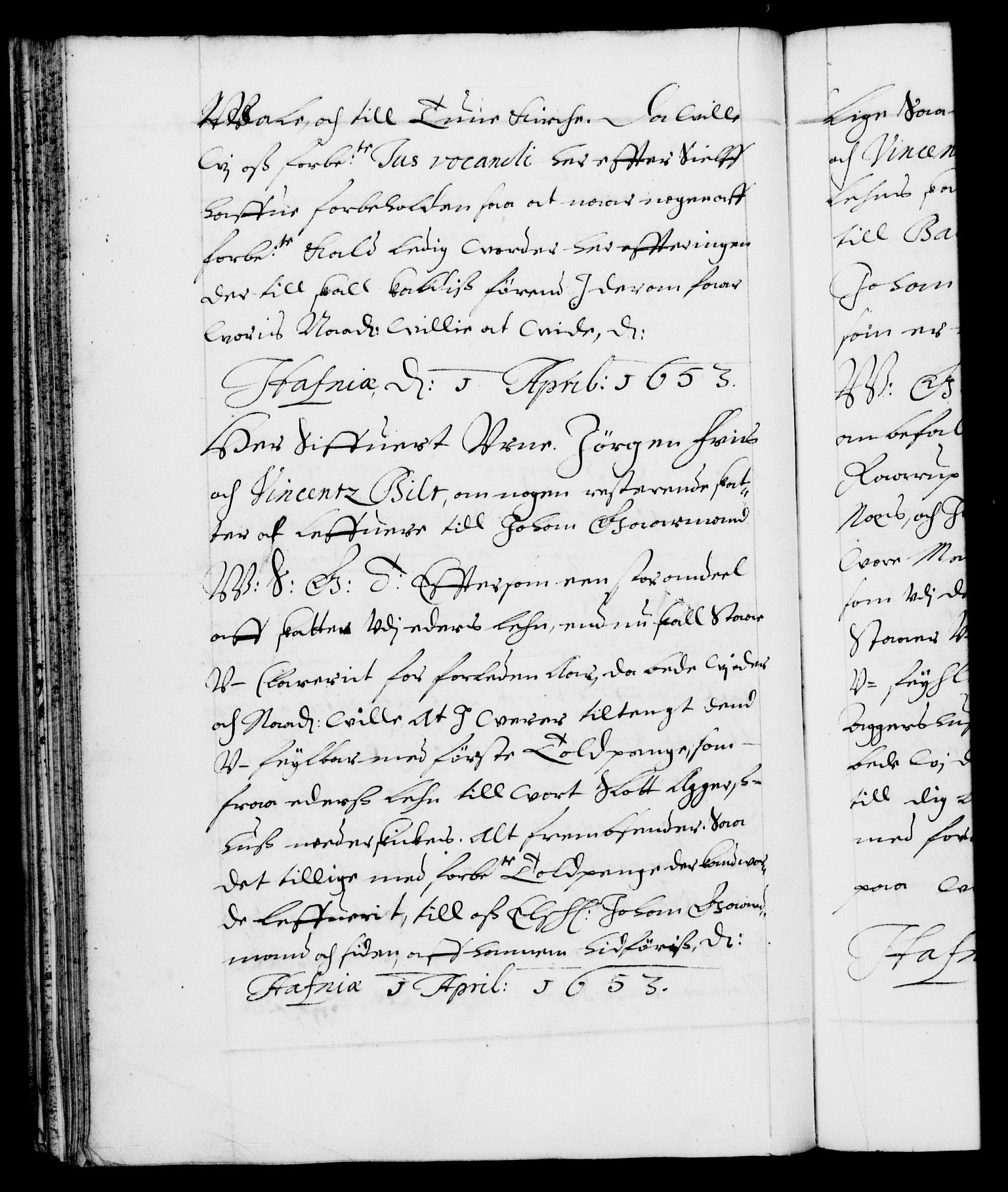 Danske Kanselli 1572-1799, AV/RA-EA-3023/F/Fc/Fca/Fcab/L0009: Norske tegnelser (mikrofilm), 1653-1656, p. 43b