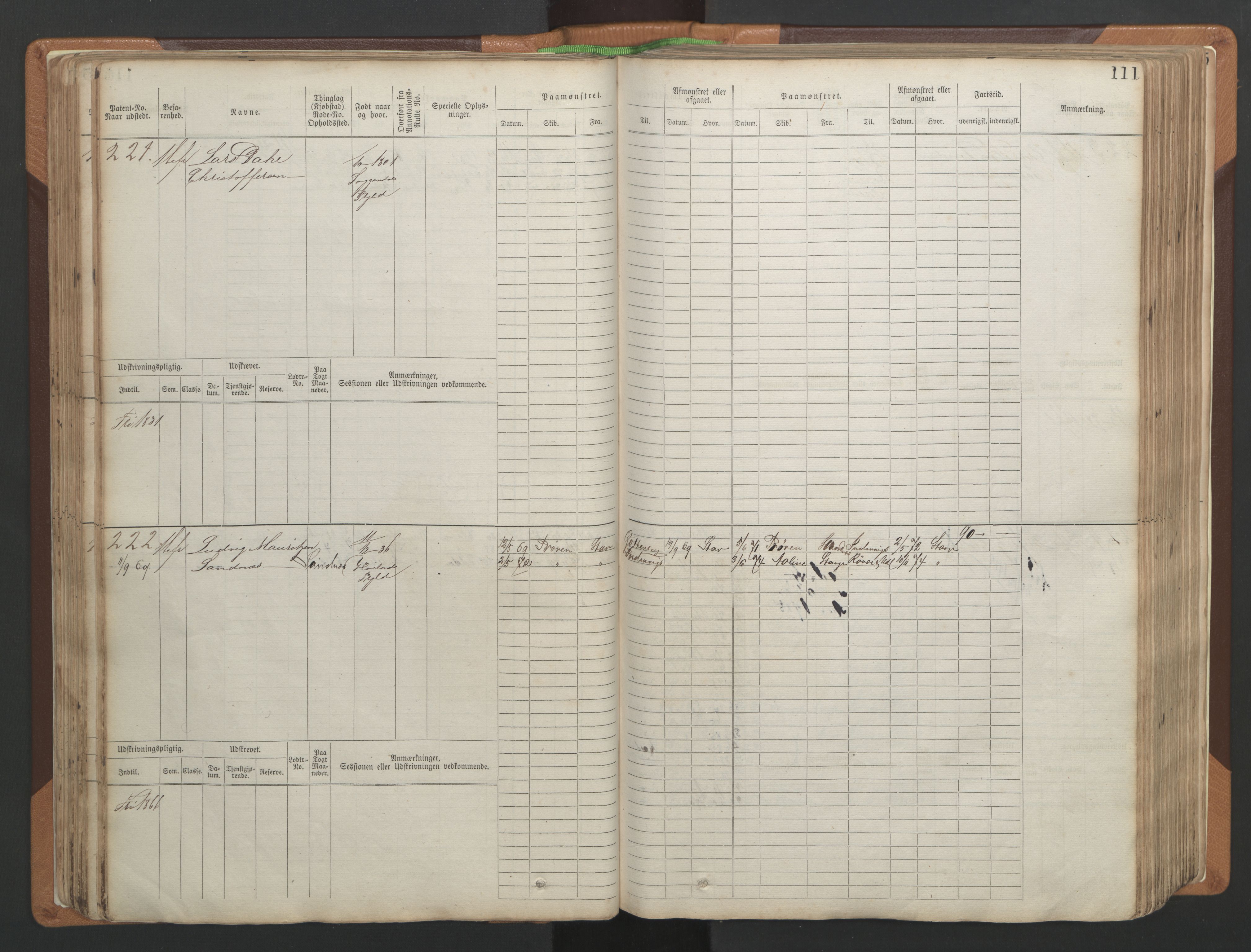 Stavanger sjømannskontor, AV/SAST-A-102006/F/Fb/Fbb/L0004: Sjøfartshovedrulle, patentnr. 1-792 (del 1), 1869-1880, p. 115