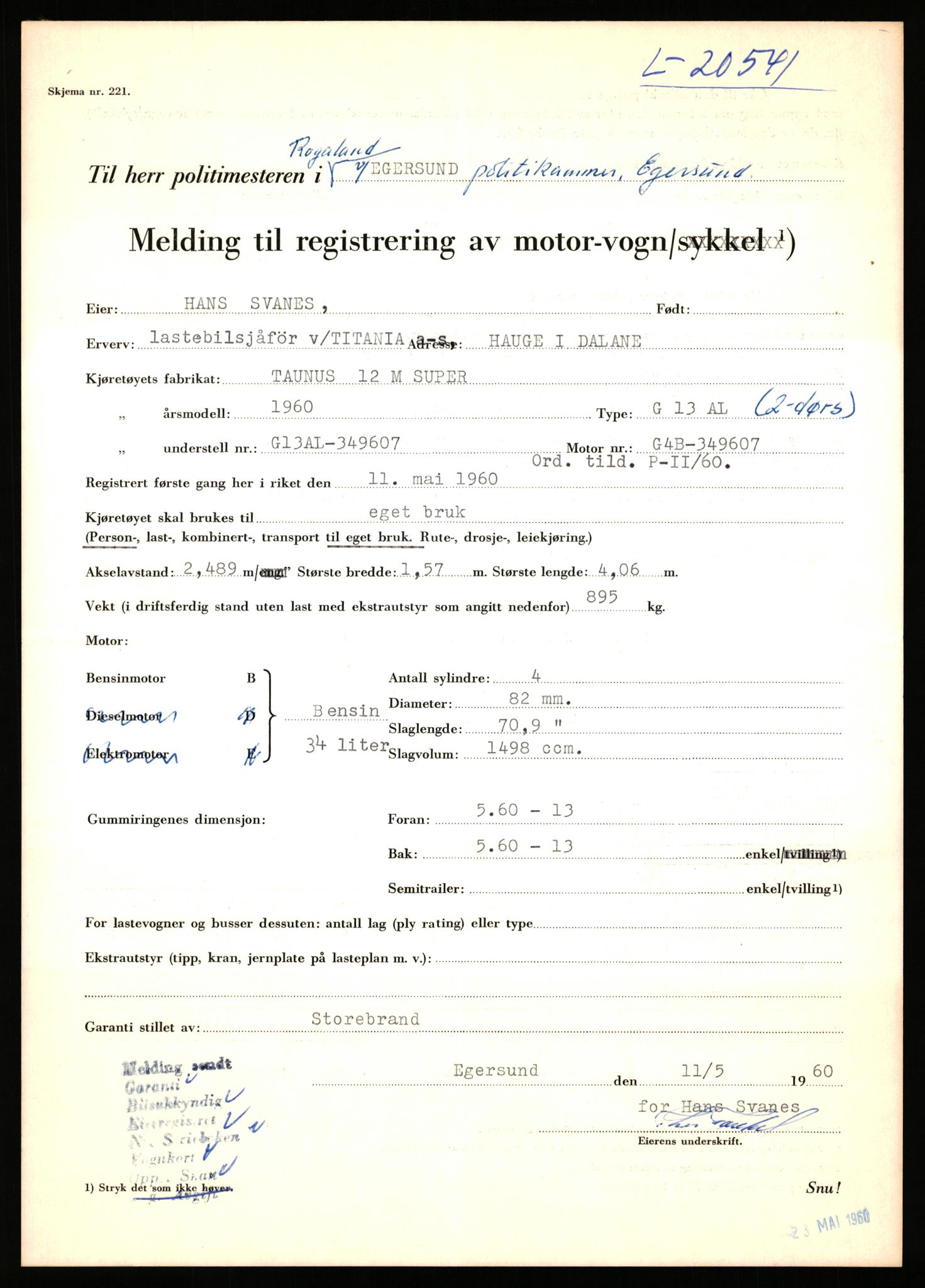 Stavanger trafikkstasjon, AV/SAST-A-101942/0/F/L0037: L-20500 - L-21499, 1930-1971, p. 161