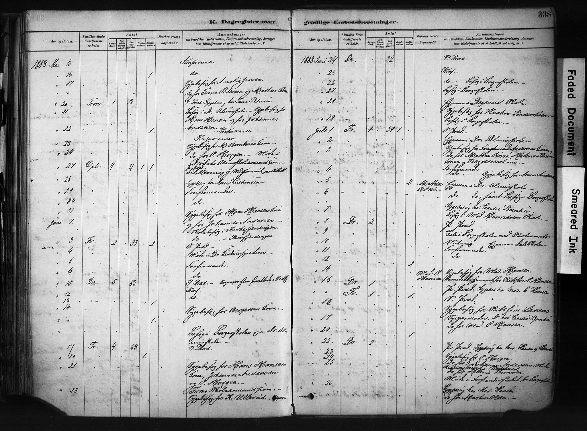 Drøbak prestekontor Kirkebøker, AV/SAO-A-10142a/F/Fb/L0001: Parish register (official) no. II 1, 1878-1891, p. 338