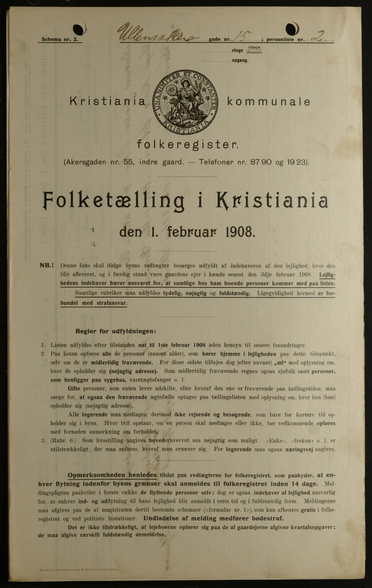 OBA, Municipal Census 1908 for Kristiania, 1908, p. 106706