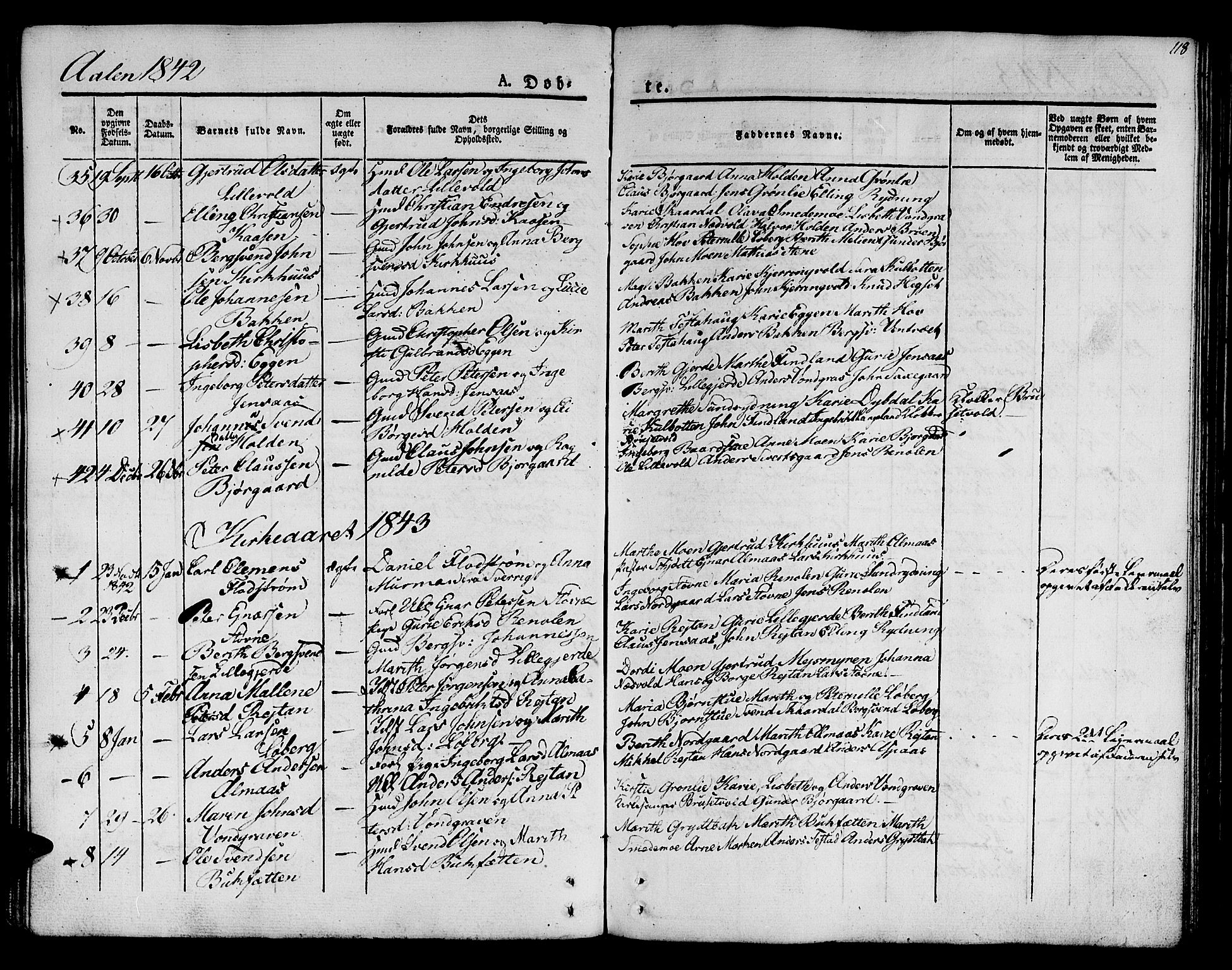 Ministerialprotokoller, klokkerbøker og fødselsregistre - Sør-Trøndelag, SAT/A-1456/685/L0959: Parish register (official) no. 685A04 /3, 1829-1845, p. 118