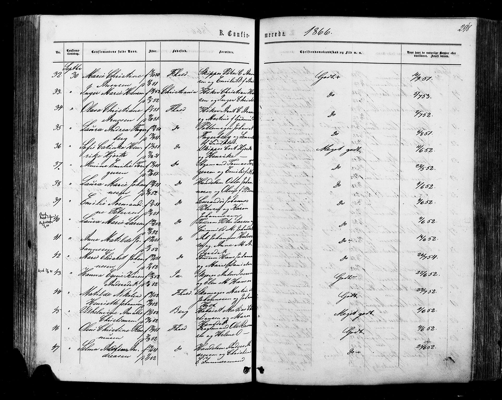 Halden prestekontor Kirkebøker, AV/SAO-A-10909/F/Fa/L0009: Parish register (official) no. I 9, 1866-1877, p. 298