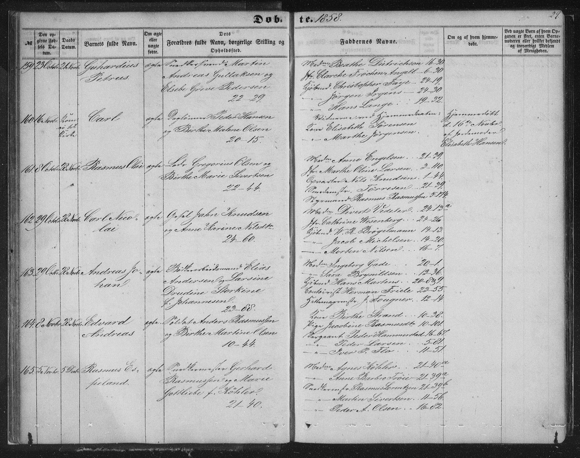 Korskirken sokneprestembete, SAB/A-76101/H/Haa/L0018: Parish register (official) no. B 4, 1857-1866, p. 29