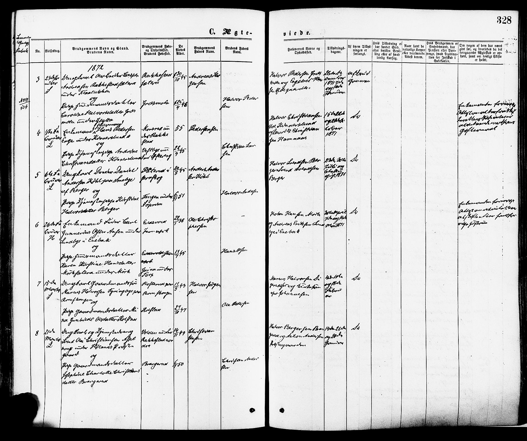 Høland prestekontor Kirkebøker, SAO/A-10346a/F/Fa/L0012.a: Parish register (official) no. I 12A, 1869-1879, p. 328