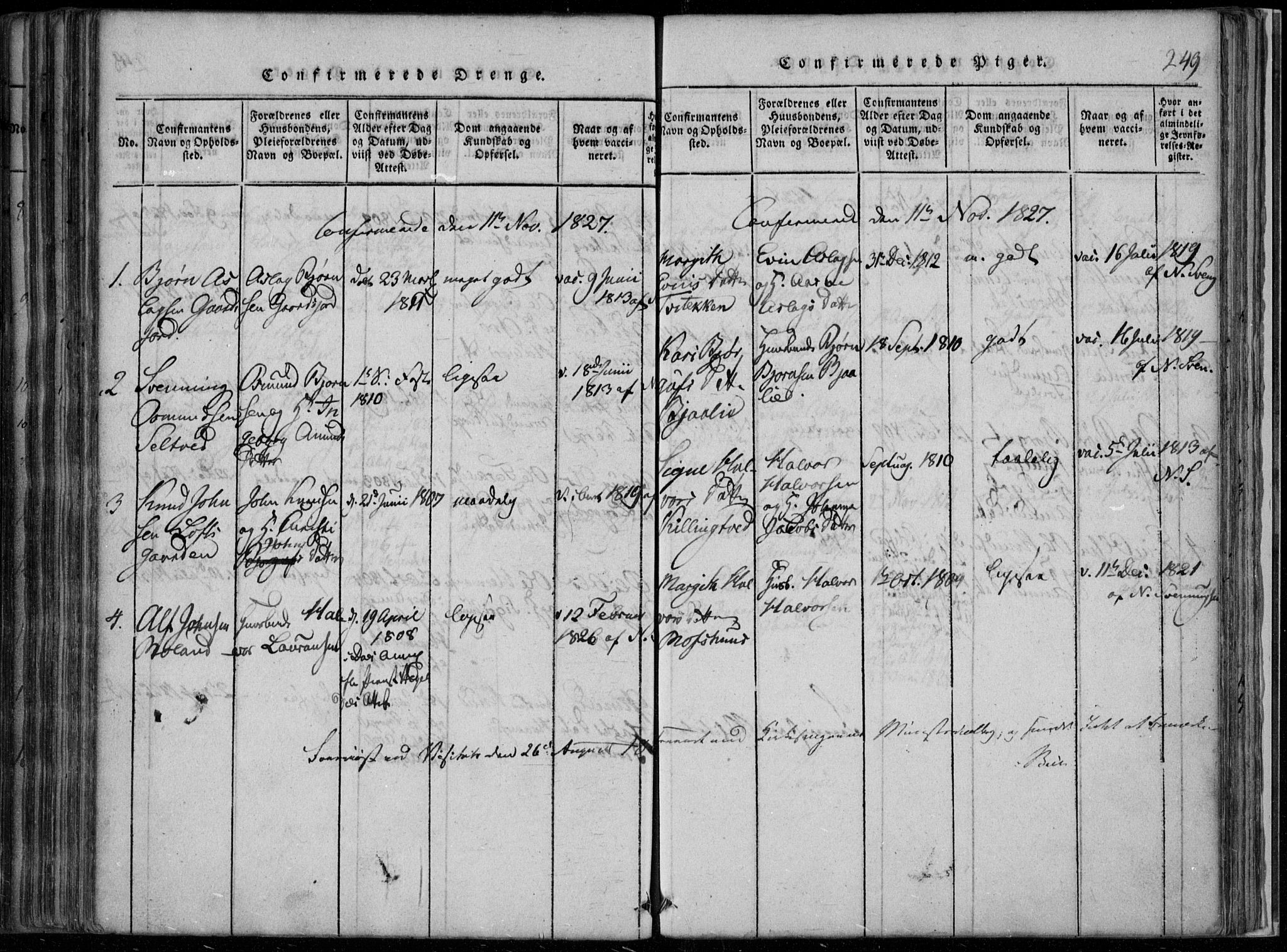 Rauland kirkebøker, SAKO/A-292/F/Fa/L0001: Parish register (official) no. 1, 1814-1859, p. 249