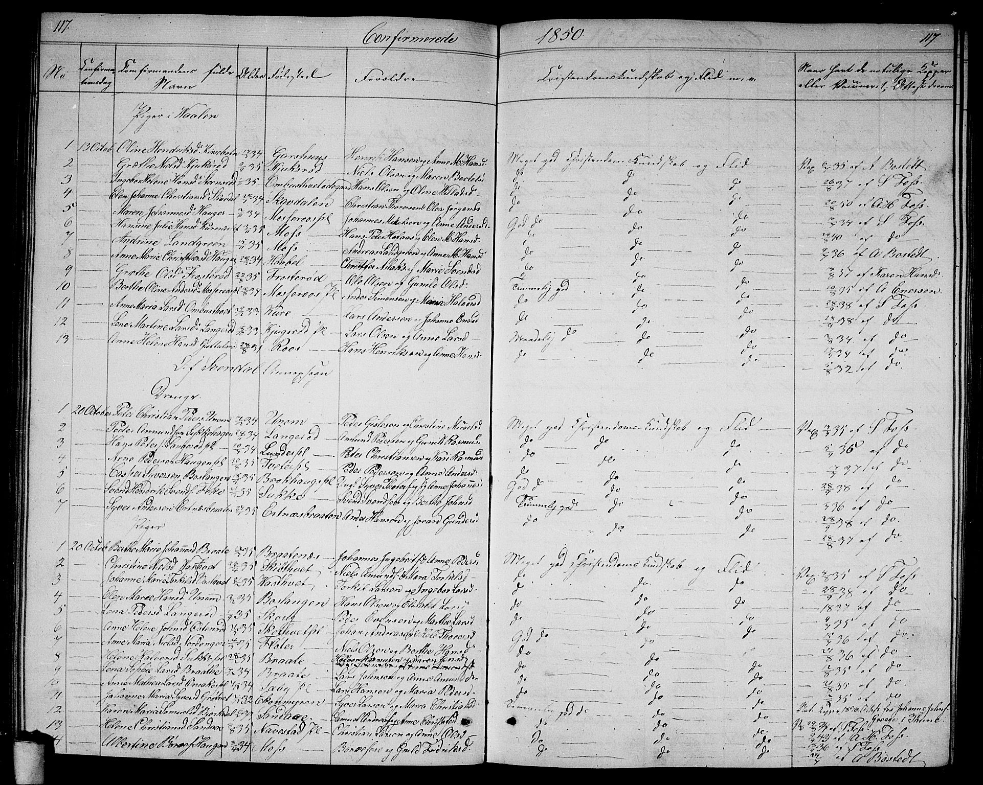 Våler prestekontor Kirkebøker, AV/SAO-A-11083/G/Ga/L0002: Parish register (copy) no. I 2, 1839-1860, p. 117