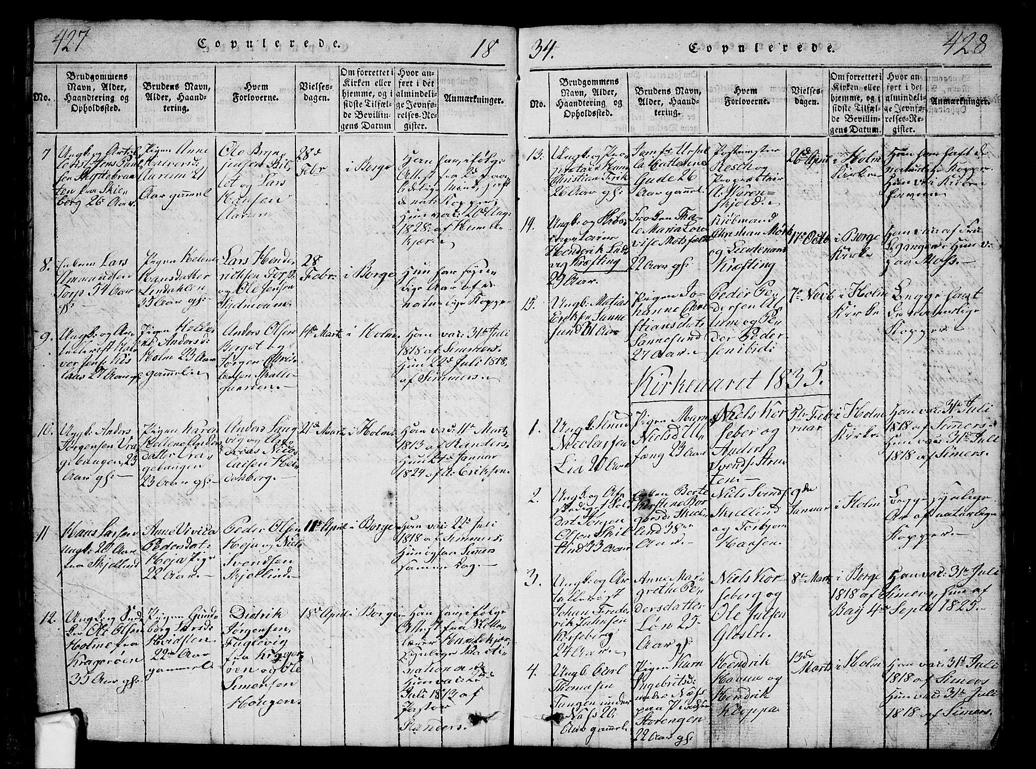 Borge prestekontor Kirkebøker, AV/SAO-A-10903/G/Ga/L0001: Parish register (copy) no.  I 1, 1815-1835, p. 427-428
