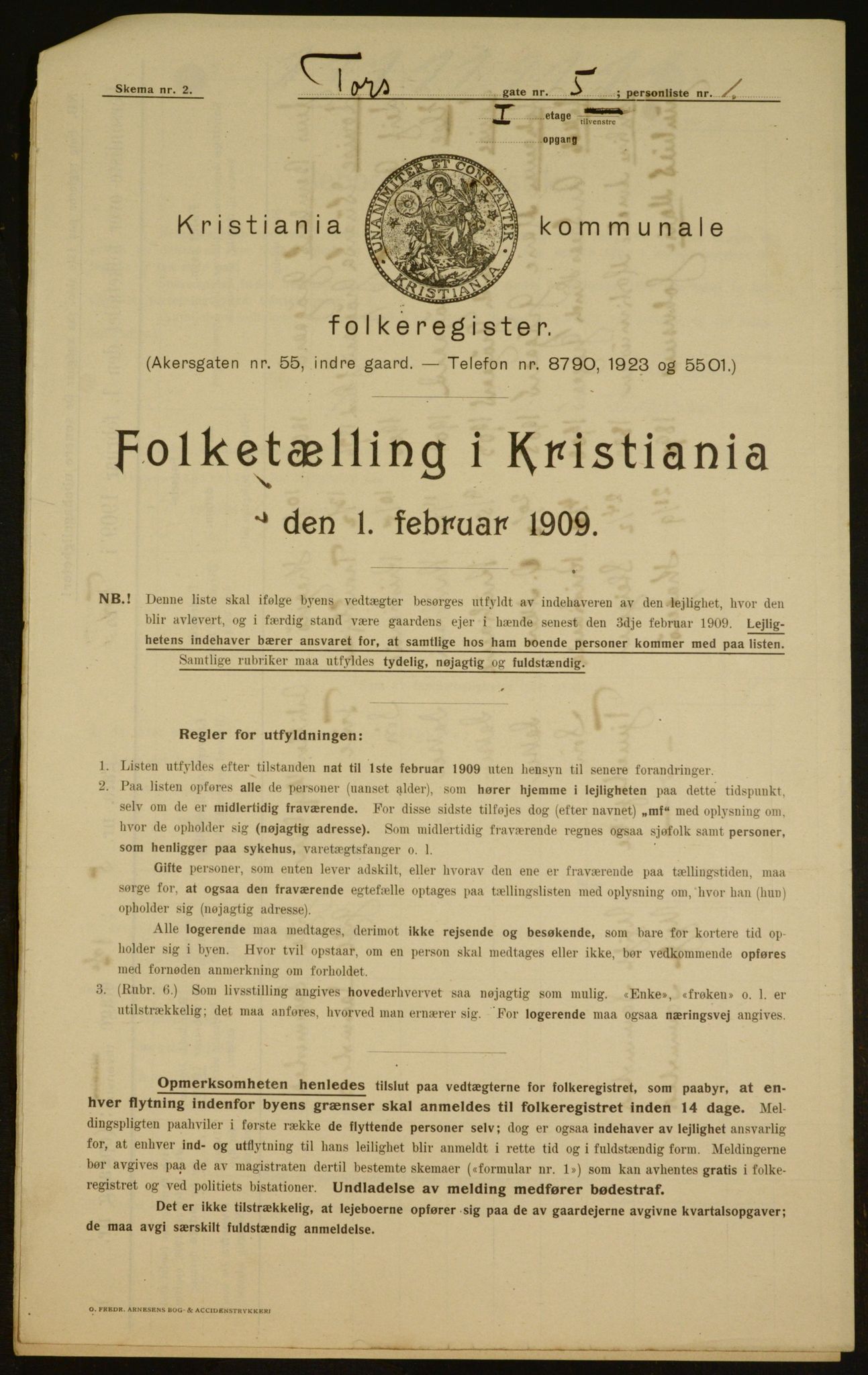 OBA, Municipal Census 1909 for Kristiania, 1909, p. 103790