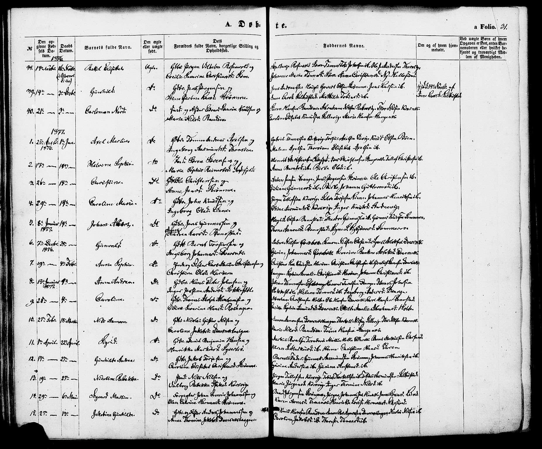 Oddernes sokneprestkontor, SAK/1111-0033/F/Fa/Fab/L0001: Parish register (official) no. A 1, 1865-1884, p. 31