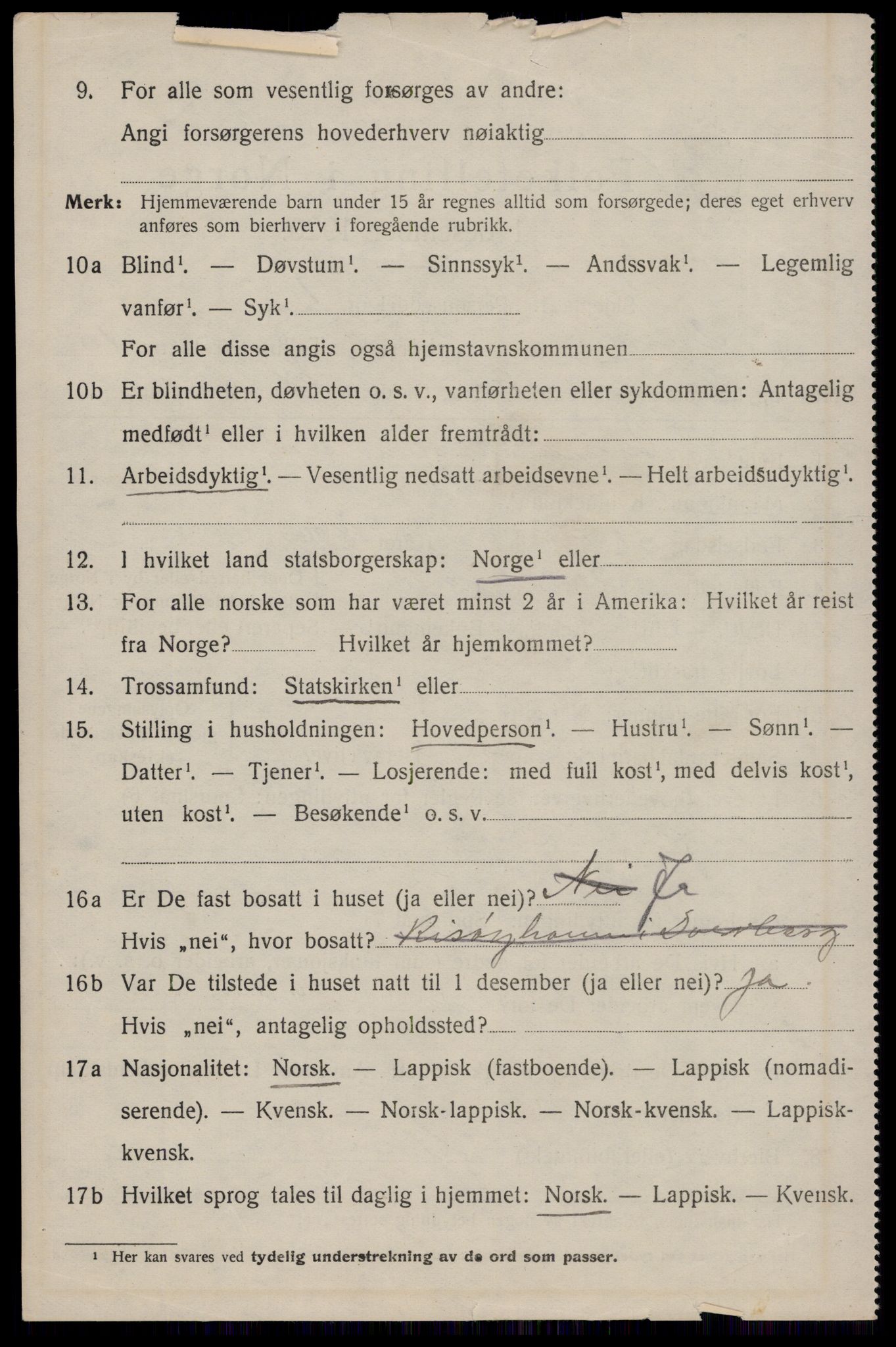 SAT, 1920 census for Dverberg, 1920, p. 8773