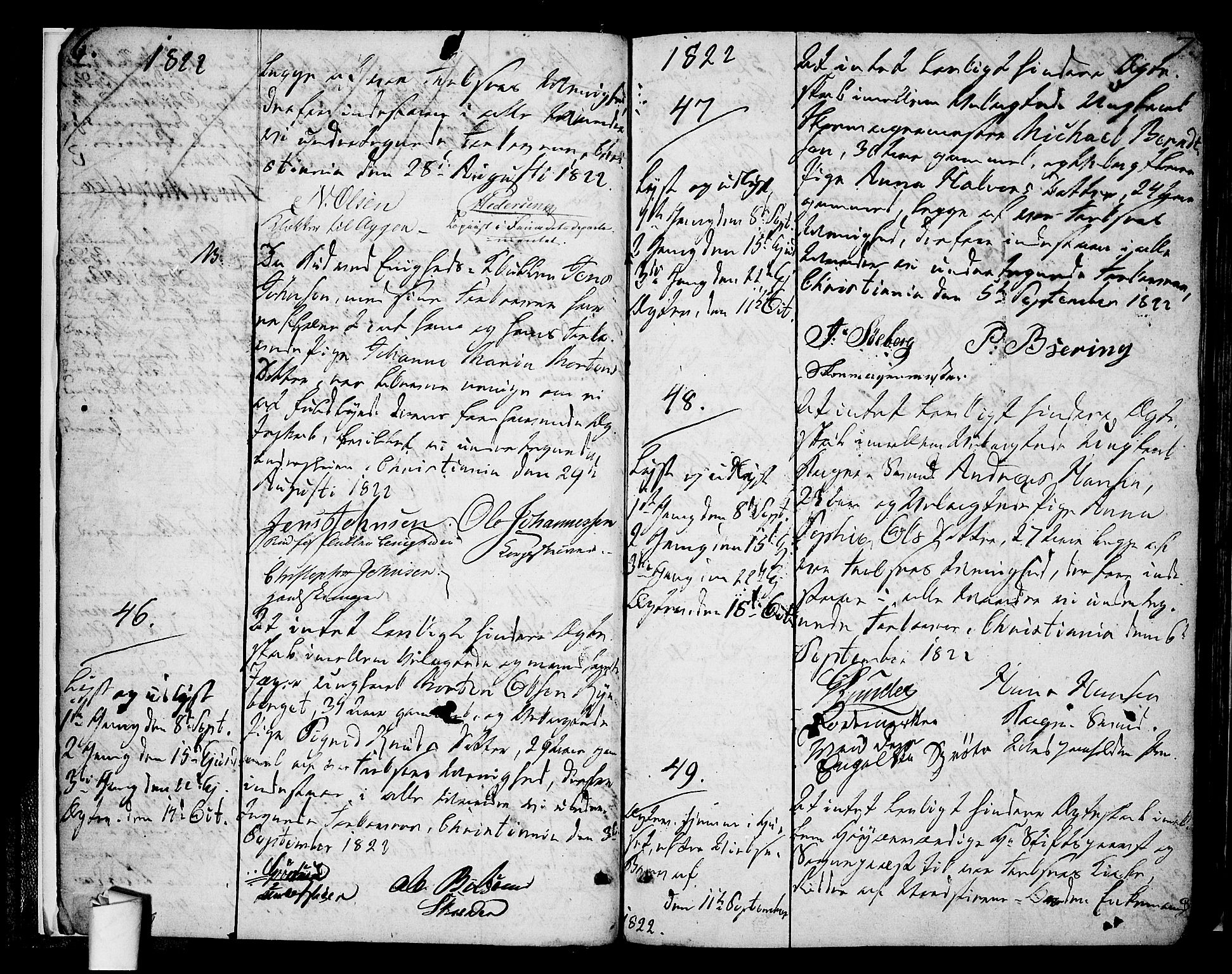 Oslo domkirke Kirkebøker, SAO/A-10752/L/La/L0013: Best man's statements no. 13, 1822-1837, p. 6-7