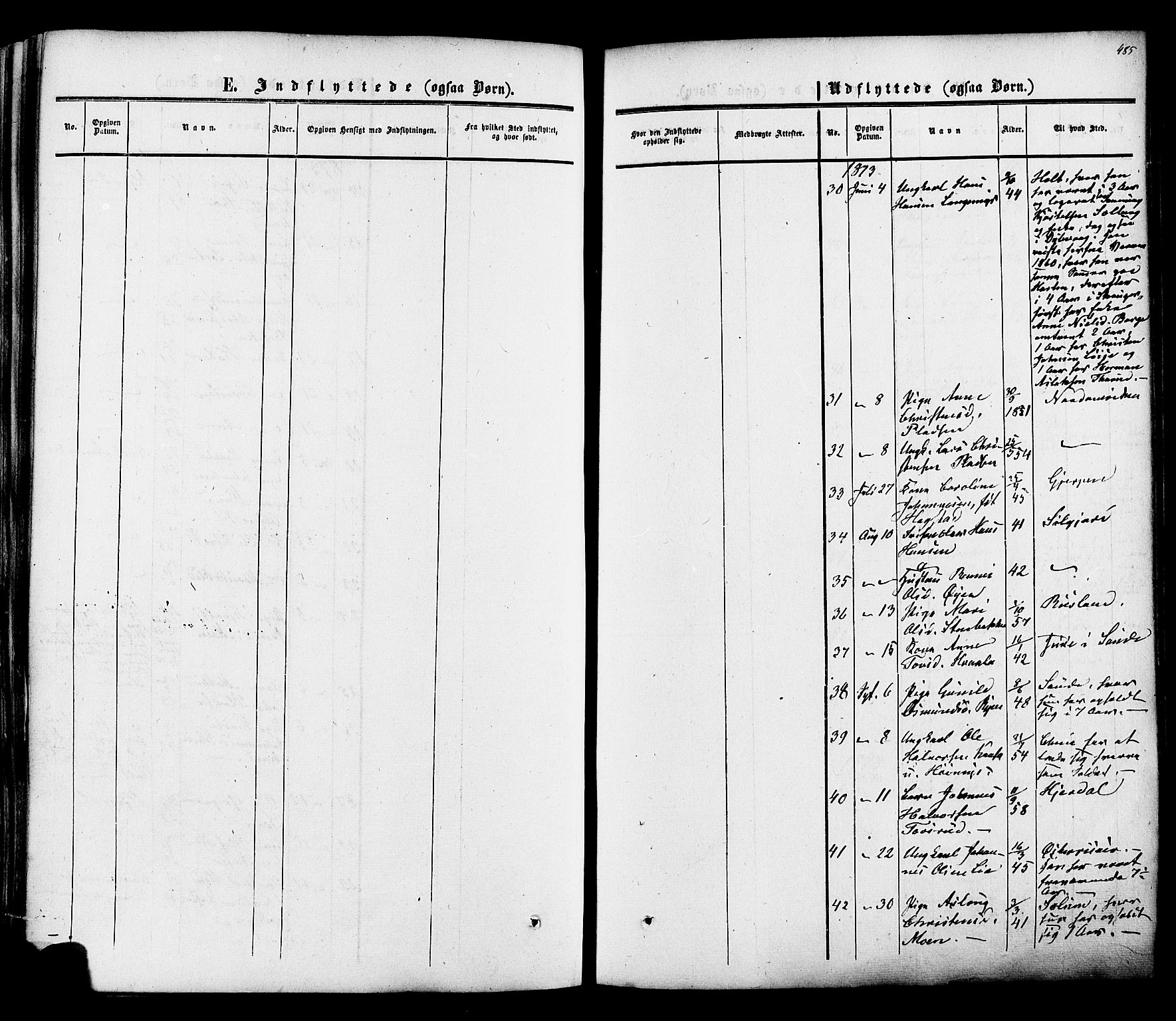 Heddal kirkebøker, SAKO/A-268/F/Fa/L0007: Parish register (official) no. I 7, 1855-1877, p. 485