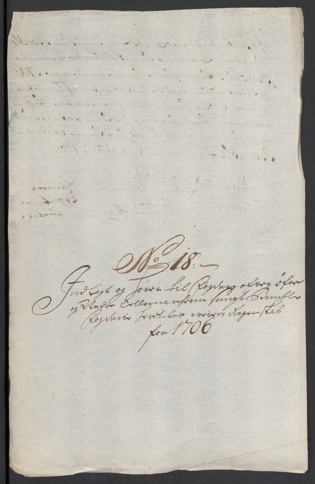 Rentekammeret inntil 1814, Reviderte regnskaper, Fogderegnskap, AV/RA-EA-4092/R36/L2116: Fogderegnskap Øvre og Nedre Telemark og Bamble, 1706-1707, p. 152