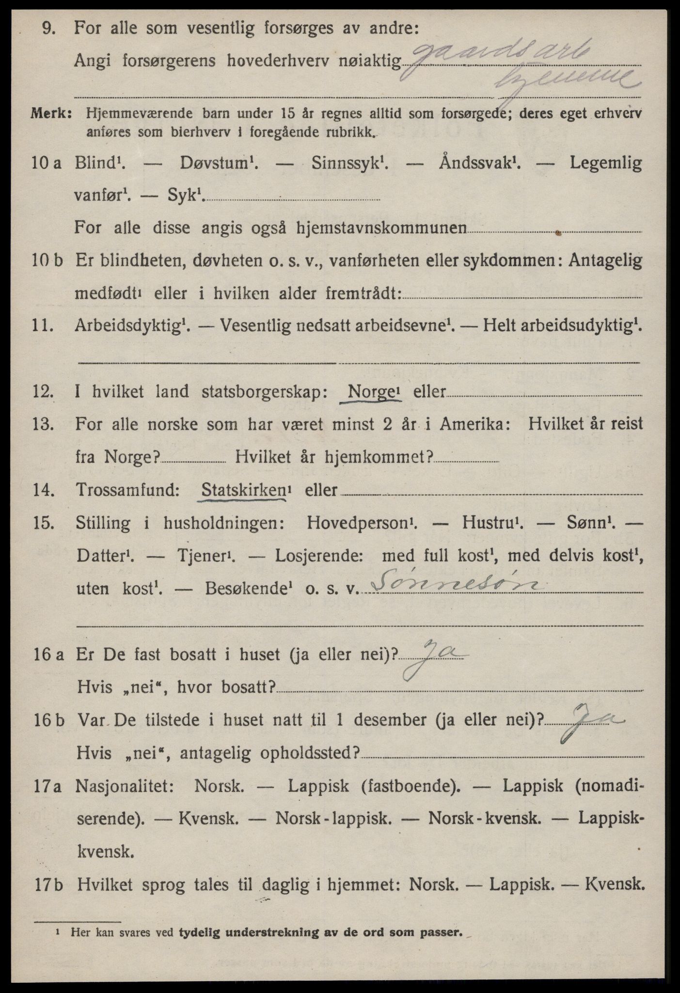 SAT, 1920 census for Hølonda, 1920, p. 610