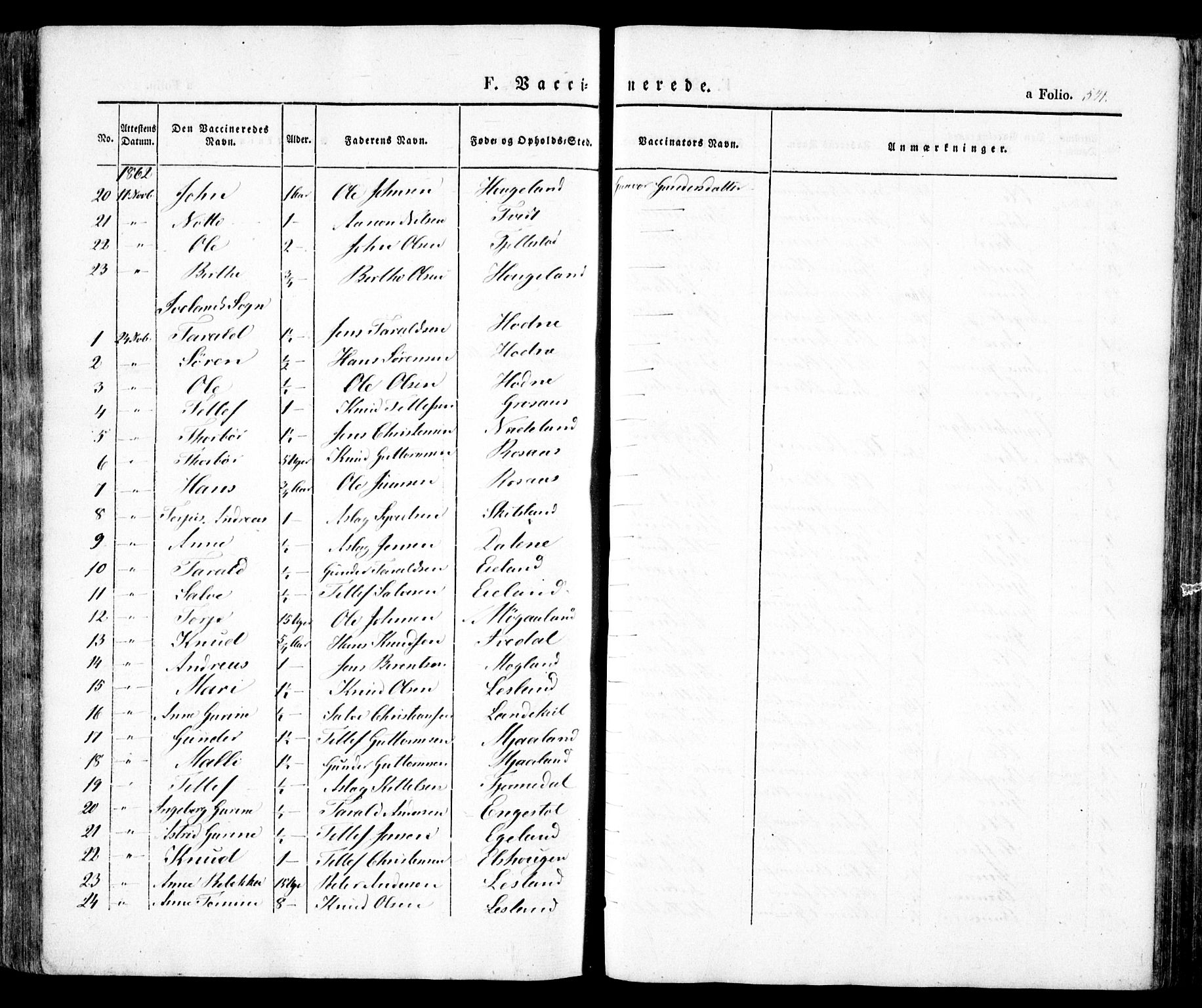 Evje sokneprestkontor, AV/SAK-1111-0008/F/Fa/Faa/L0005: Parish register (official) no. A 5, 1843-1865, p. 541