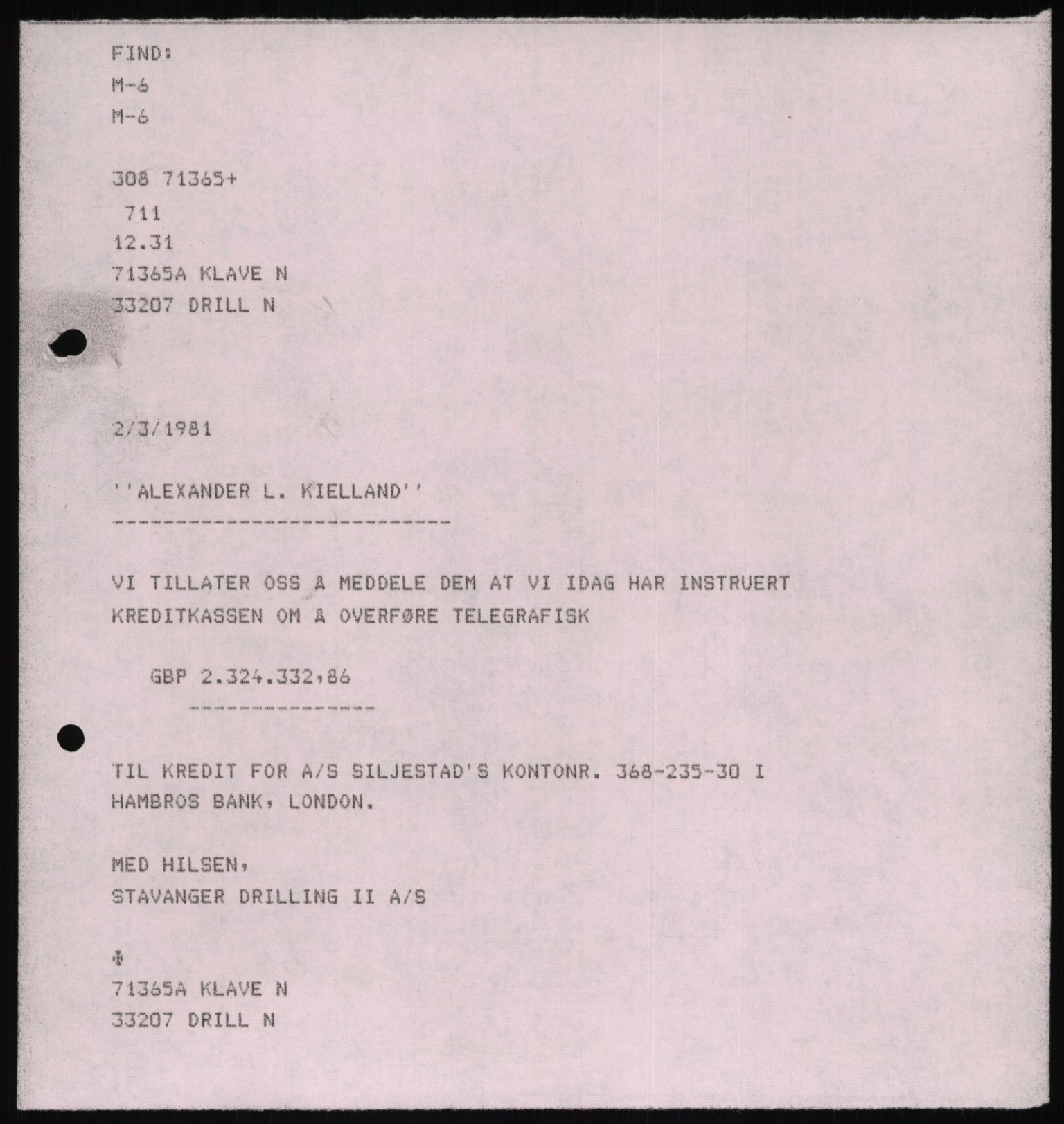 Pa 1503 - Stavanger Drilling AS, AV/SAST-A-101906/D/L0006: Korrespondanse og saksdokumenter, 1974-1984, p. 248