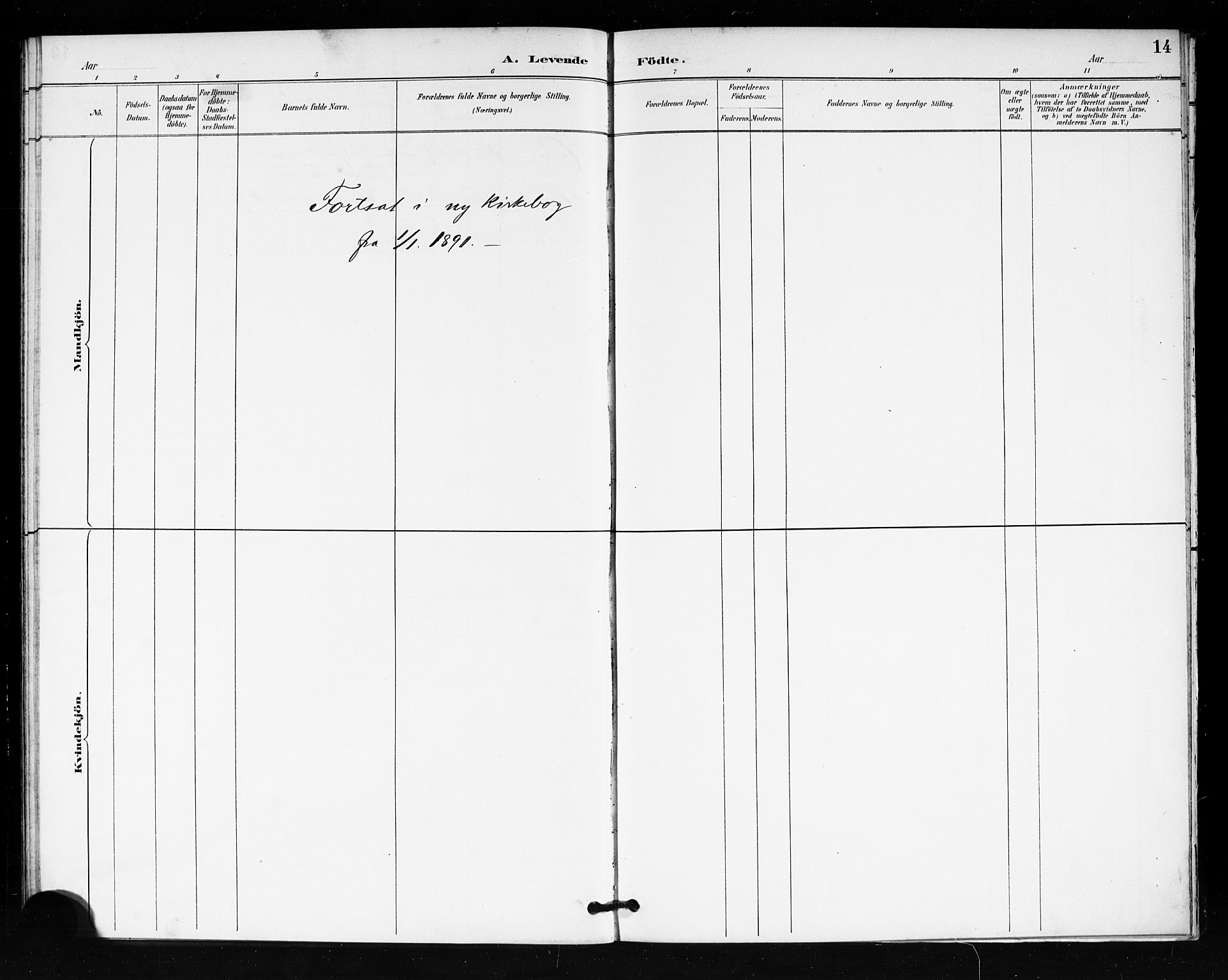 Tjøme kirkebøker, SAKO/A-328/F/Fa/L0002: Parish register (official) no. 2, 1888-1890, p. 14