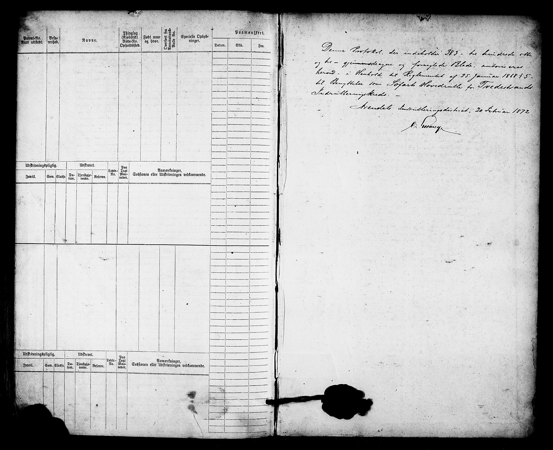 Tvedestrand mønstringskrets, AV/SAK-2031-0011/F/Fb/L0017: Hovedrulle nr 1533-2288, U-33, 1874-1882, p. 397