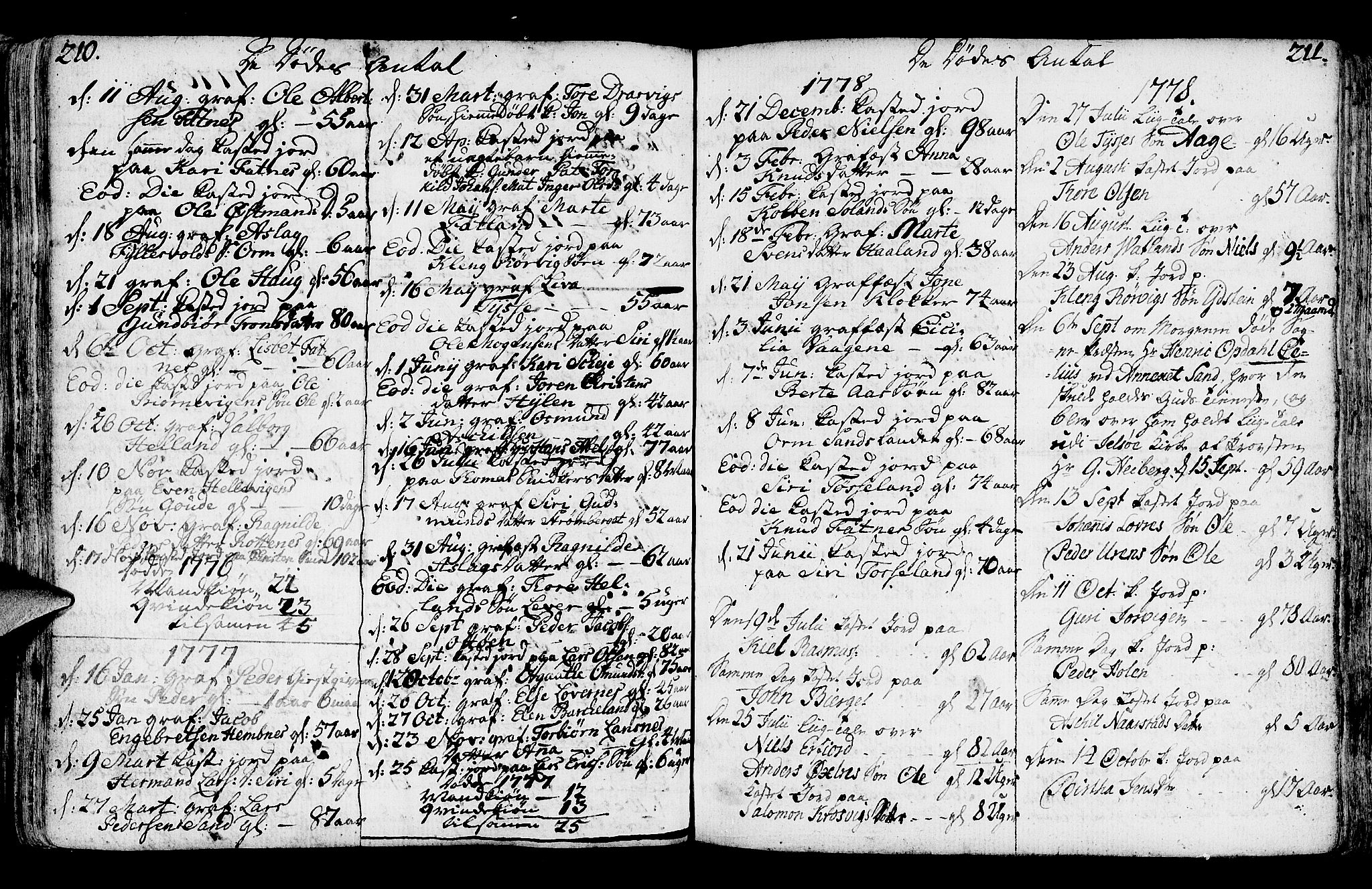 Jelsa sokneprestkontor, SAST/A-101842/01/IV: Parish register (official) no. A 3, 1768-1796, p. 210-211