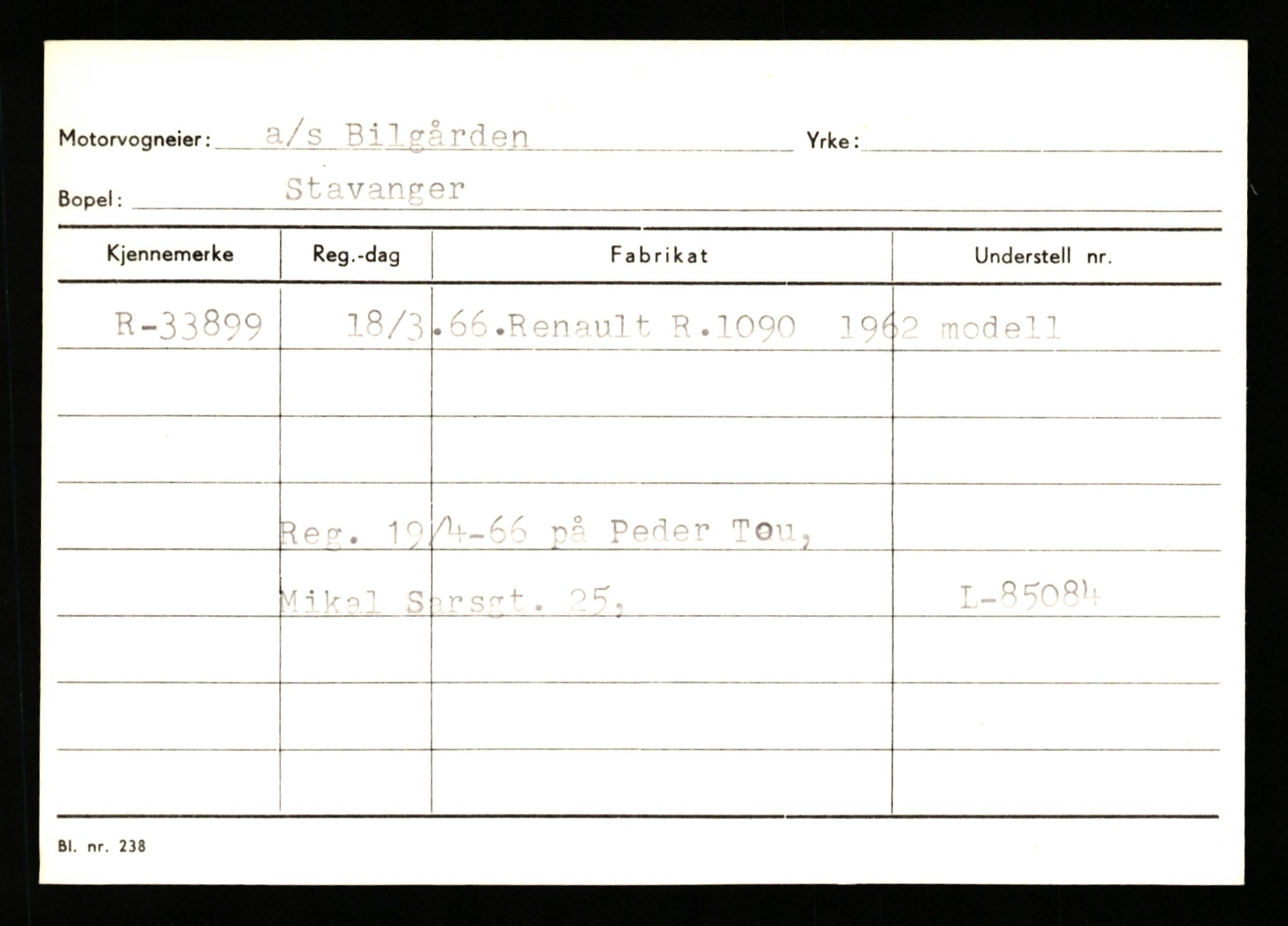 Stavanger trafikkstasjon, AV/SAST-A-101942/0/G/L0005: Registreringsnummer: 23000 - 34245, 1930-1971, p. 3380