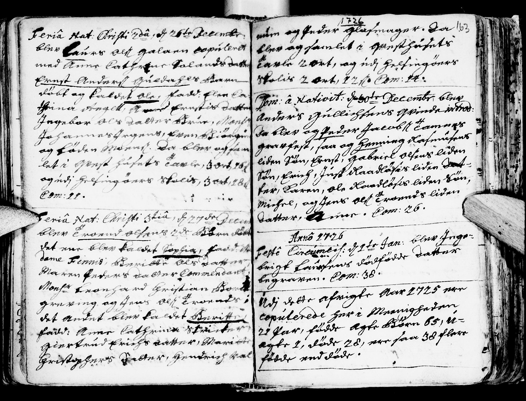 Ministerialprotokoller, klokkerbøker og fødselsregistre - Sør-Trøndelag, SAT/A-1456/681/L0924: Parish register (official) no. 681A02, 1720-1731, p. 162-163